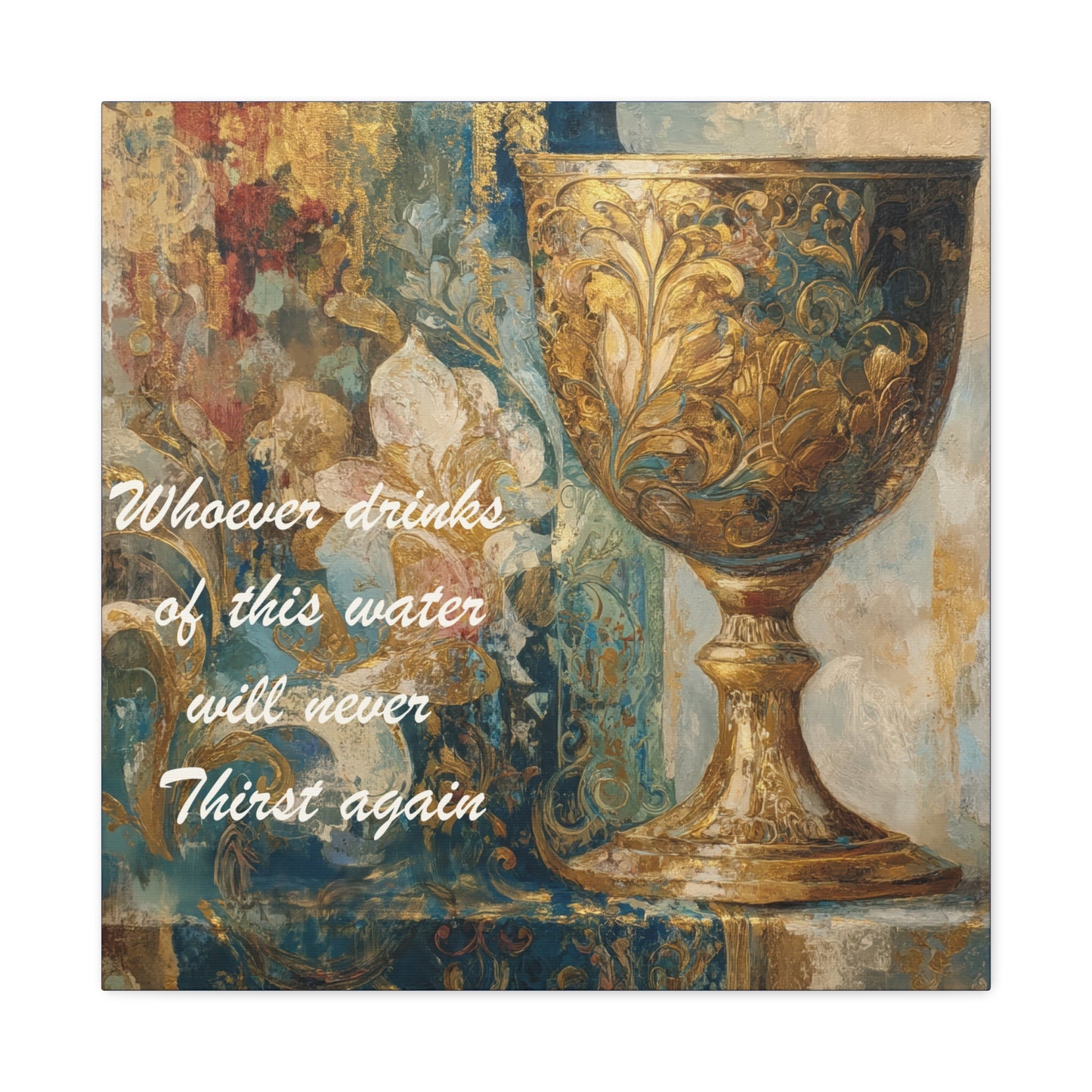 Bible Quote Art Print- Canvas and Poster, Jesus Chalice, Spiritual Home Decor, Faith-based artwork, Christian gift