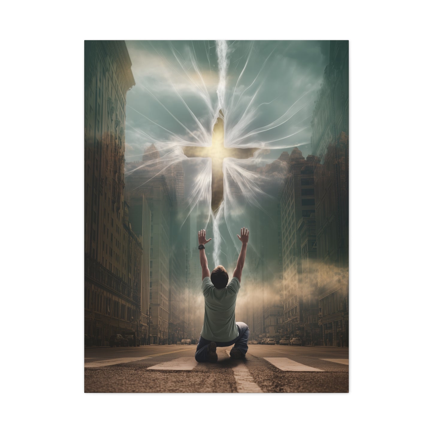 God Tore the Veil - Canvas & Poster Art, Jesus Cross Wall Art, Christian Decor, Spiritual Home Decor, Faith-Based Gift