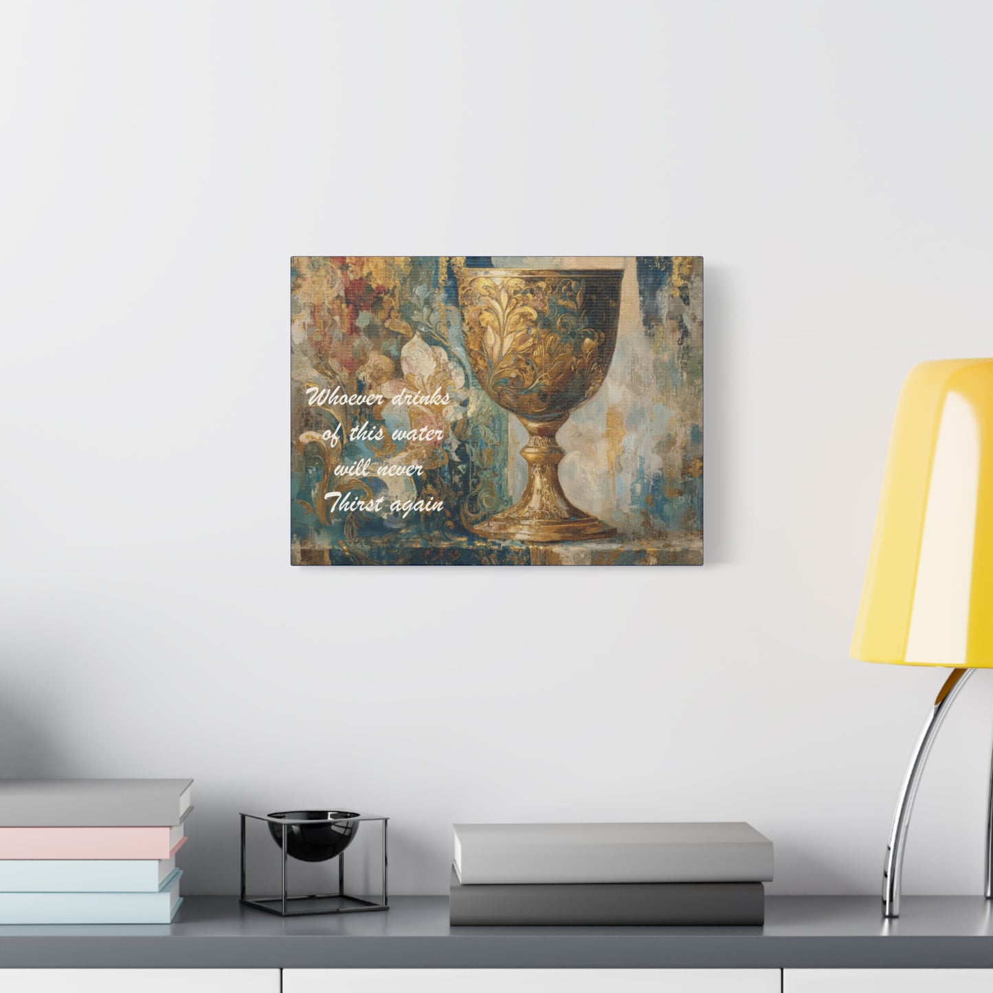 Bible Quote Art Print- Canvas and Poster, Jesus Chalice, Spiritual Home Decor, Faith-based artwork, Christian gift