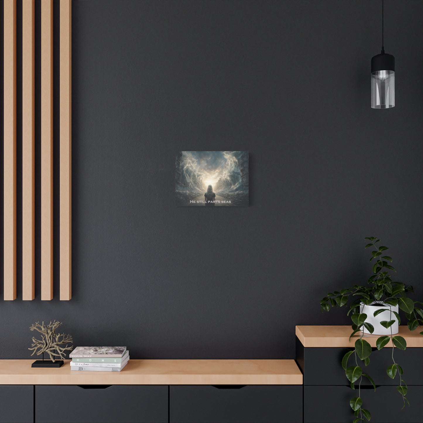 Moses Parting Red Sea Artwork - Canvas & Poster Print, Motivational Christian Art, Religious Decor, Spiritual Wall Art, Modern Christian Home Decor, Faith-Based Gift