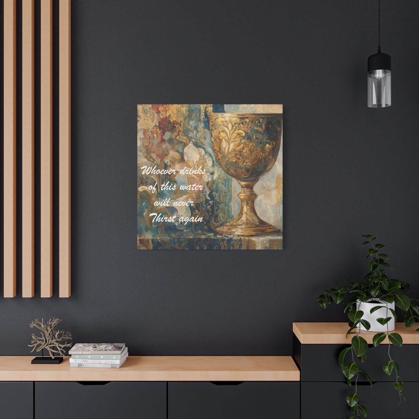 Bible Quote Art Print- Canvas and Poster, Jesus Chalice, Spiritual Home Decor, Faith-based artwork, Christian gift