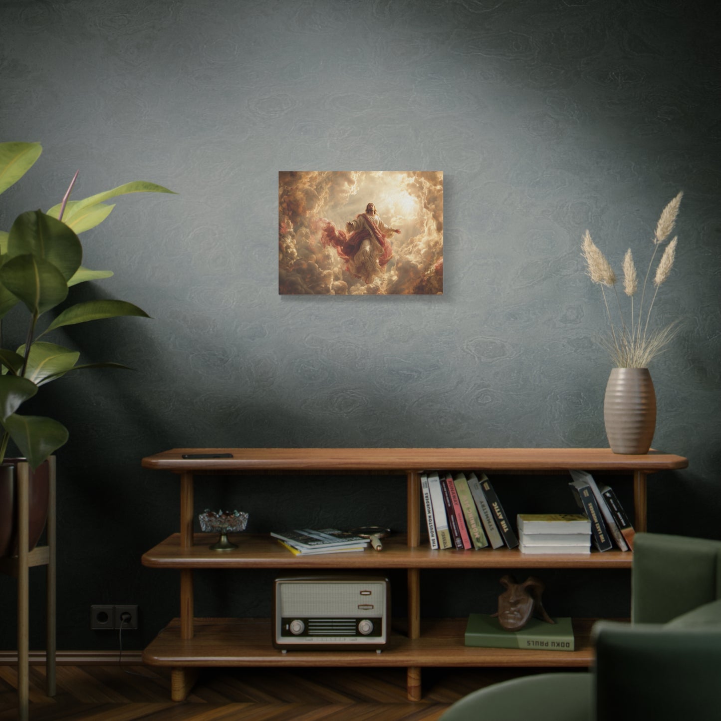 Power of Jesus Heavenly Art - Canvas & Poster, Jesus Descends in Clouds, Spiritual Wall Decor, Religious Home Decor, Faith-Based Art