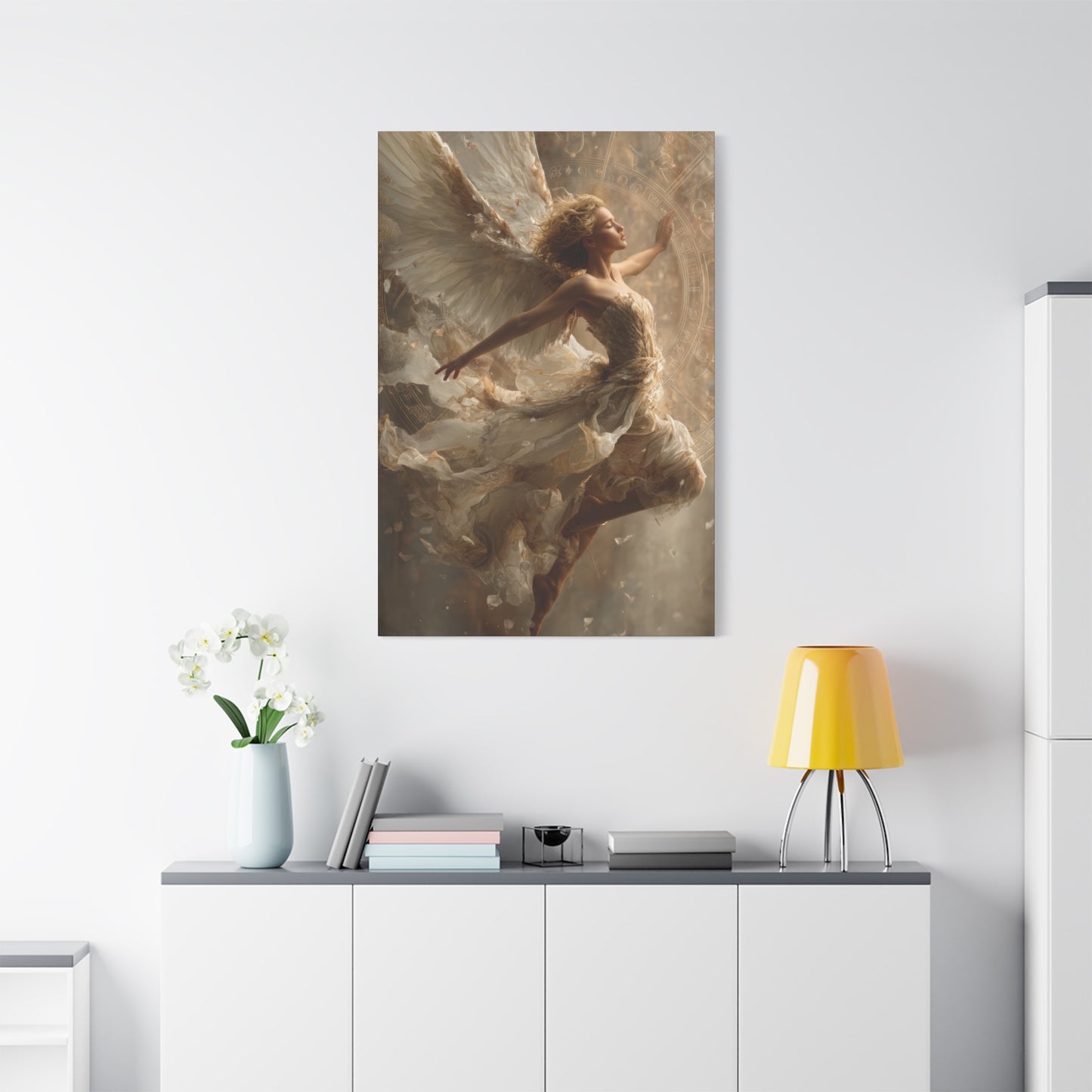 Flying Angel Wall Art - Canvas & Poster Print, Religious Art, Christian Wall Decor, Faith-based Home Decor