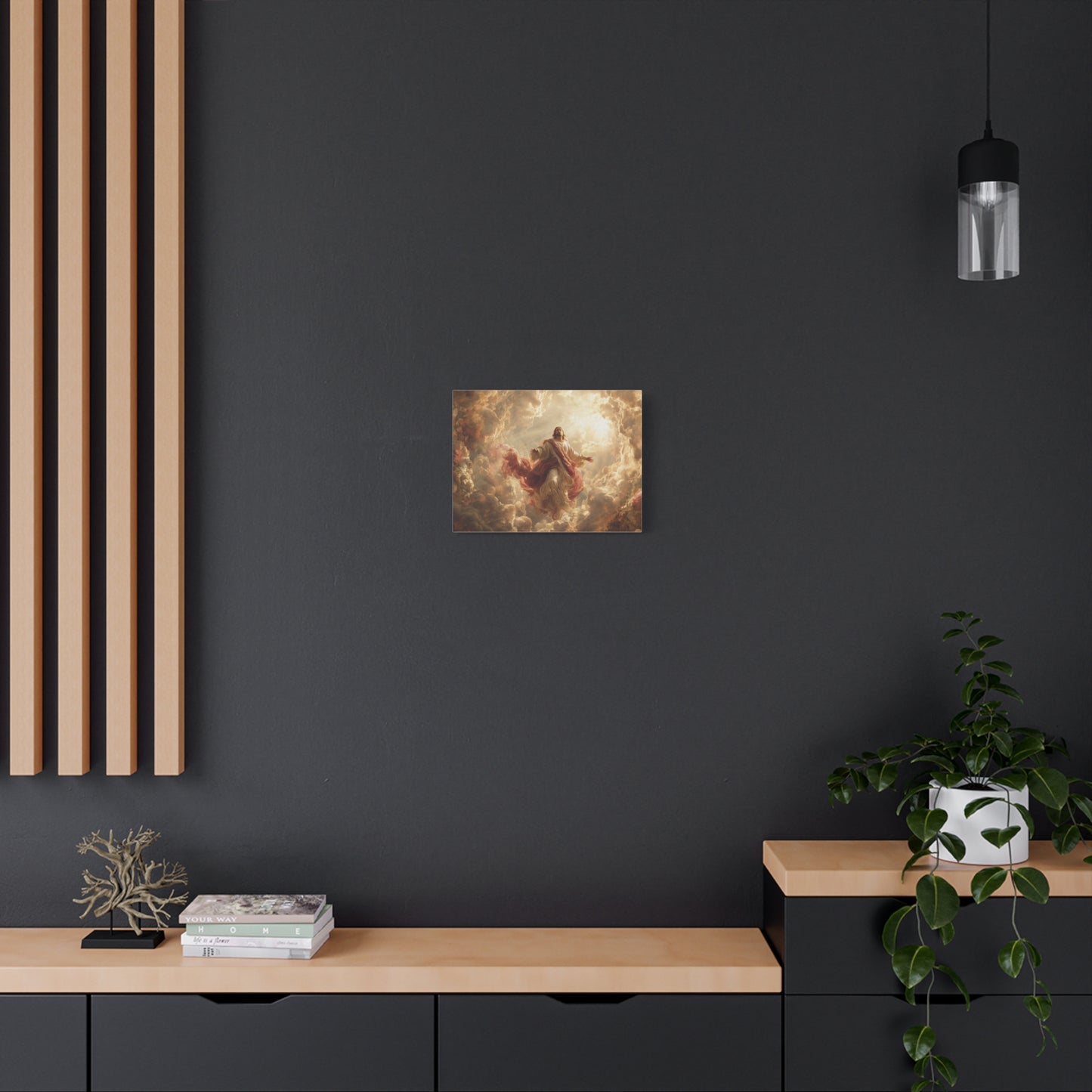 Power of Jesus Heavenly Art - Canvas & Poster, Jesus Descends in Clouds, Spiritual Wall Decor, Religious Home Decor, Faith-Based Art
