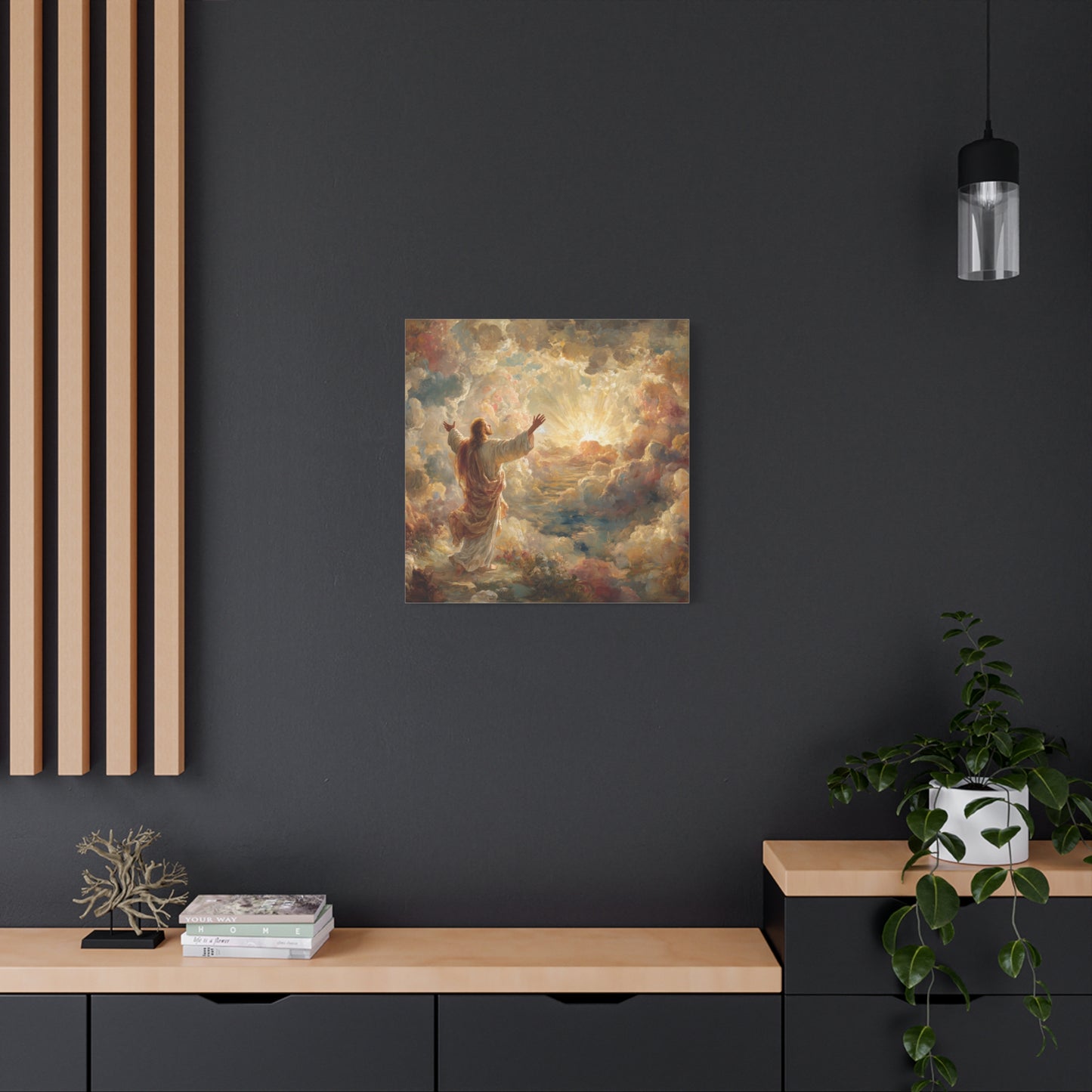 Jesus in Clouds Art - Canvas & Poster Print, Religious Decor, Christian Wall Art, Spiritual Home Decor, Faith-Based Gift Religious Gifts