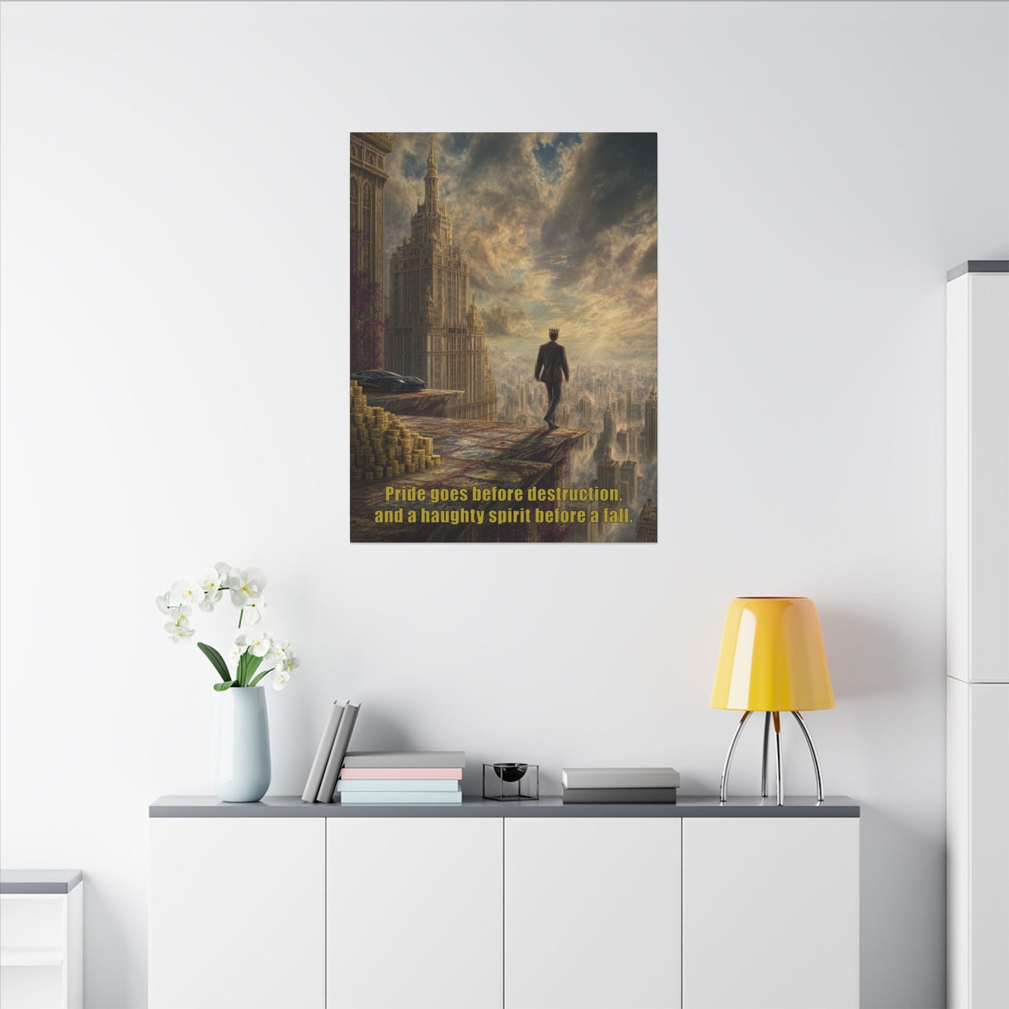 Pride Comes Before the Fall - Canvas and Poster Print, Bible Quote Art, Christian Wall Decor, Spiritual Decor