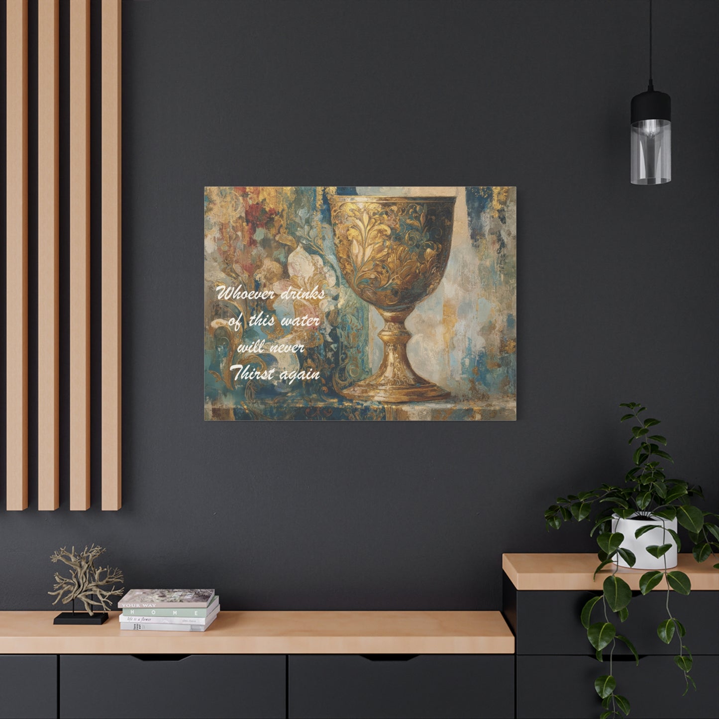 Bible Quote Art Print- Canvas and Poster, Jesus Chalice, Spiritual Home Decor, Faith-based artwork, Christian gift
