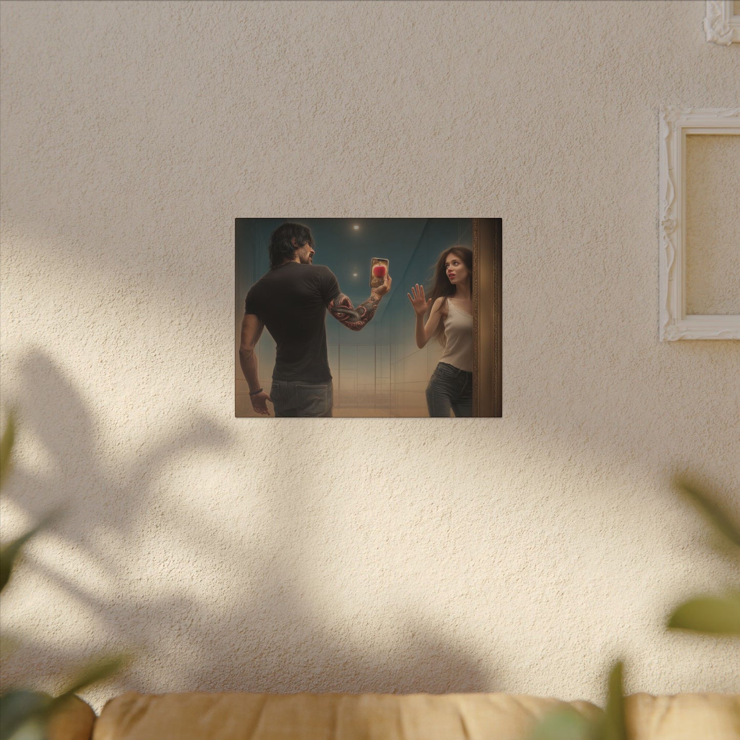 Adam and Eve Art- Canvas & Poster Print, Temptation Wall Art, Christian Wall Art Print, Spiritual Home Decor, Modern Art, Unique Christian Gift