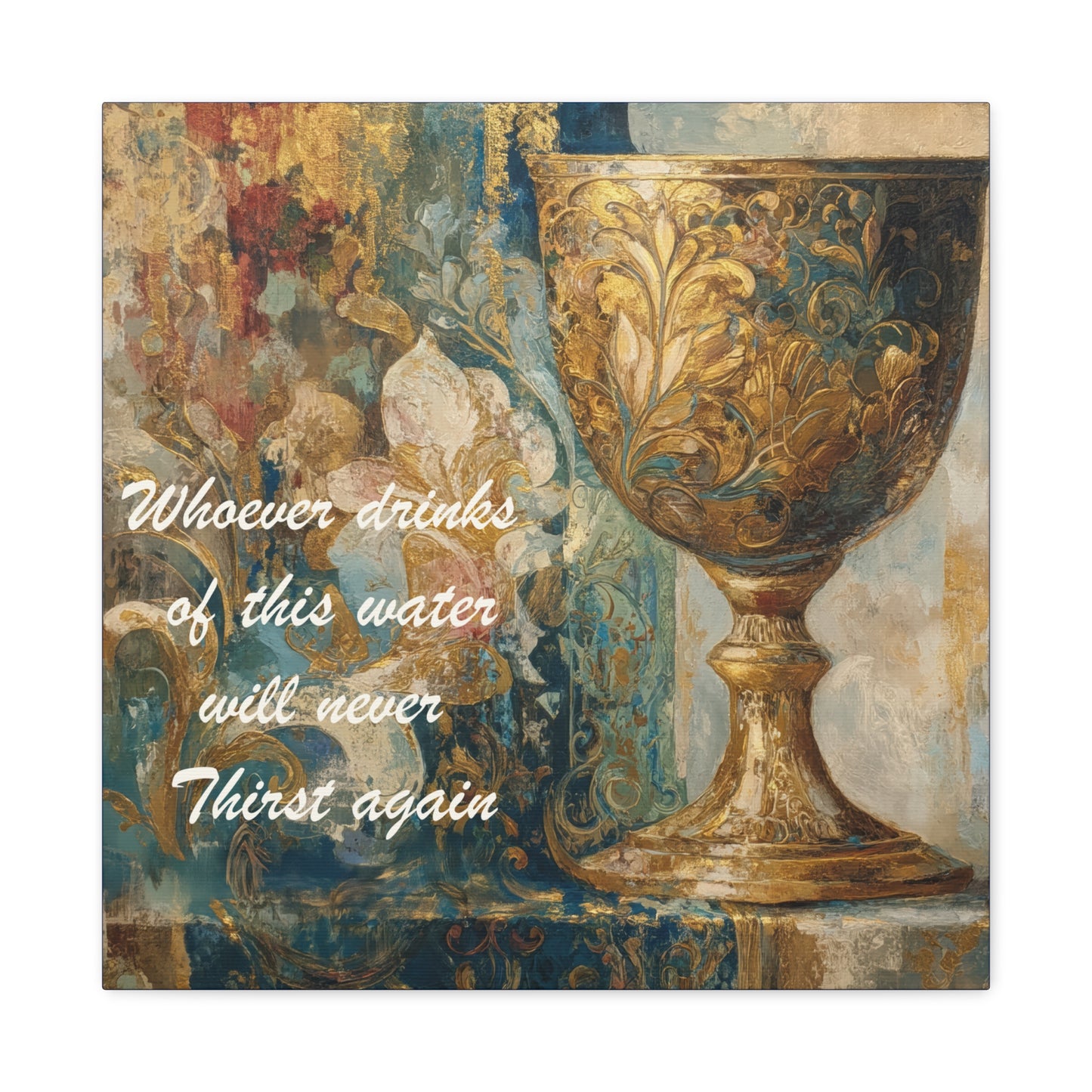 Bible Quote Art Print- Canvas and Poster, Jesus Chalice, Spiritual Home Decor, Faith-based artwork, Christian gift