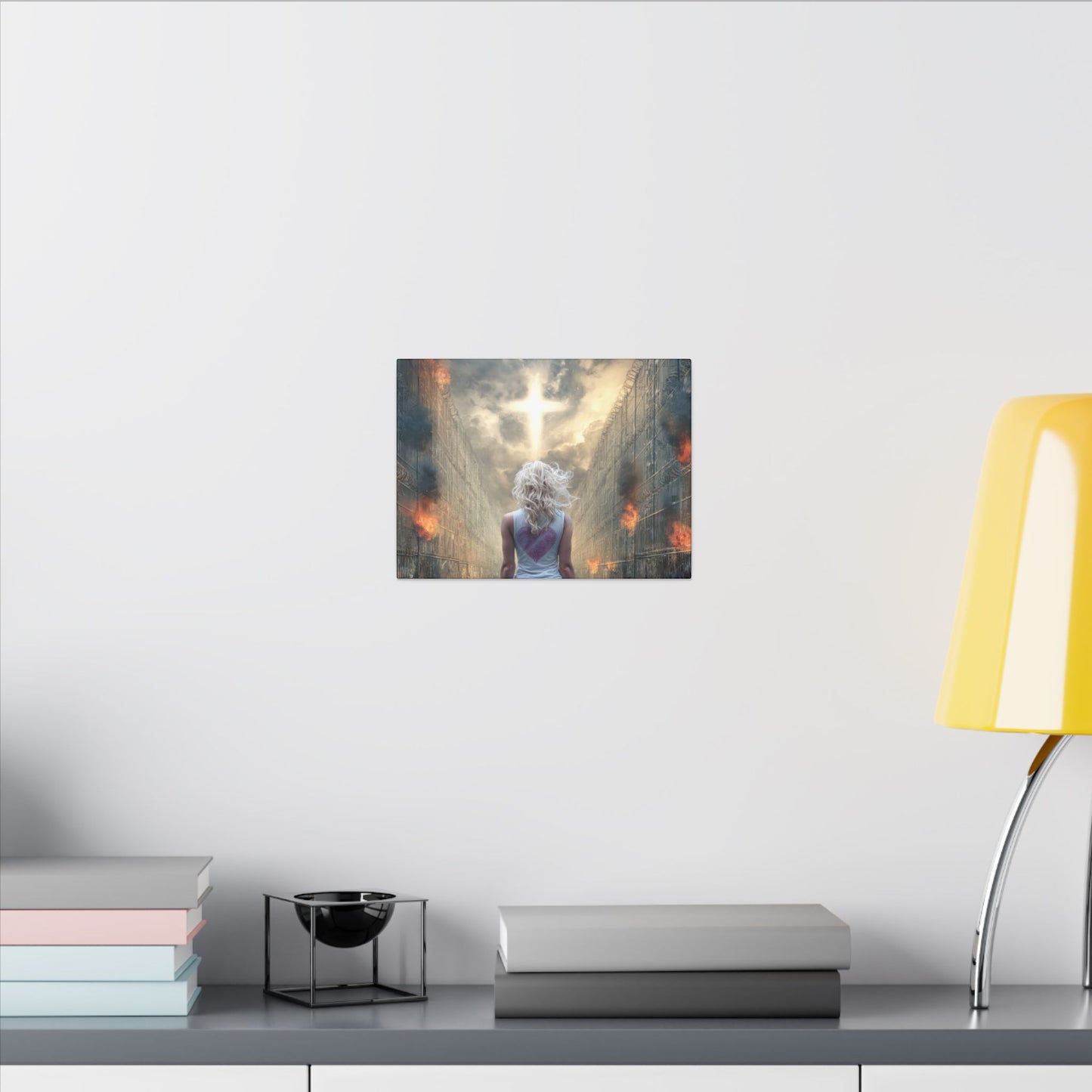Walking through Hell for Love - Wall Art -Canvas and Poster Print, Christian Home Decor, Christian Art, Spiritual Gift, Modern Artwork