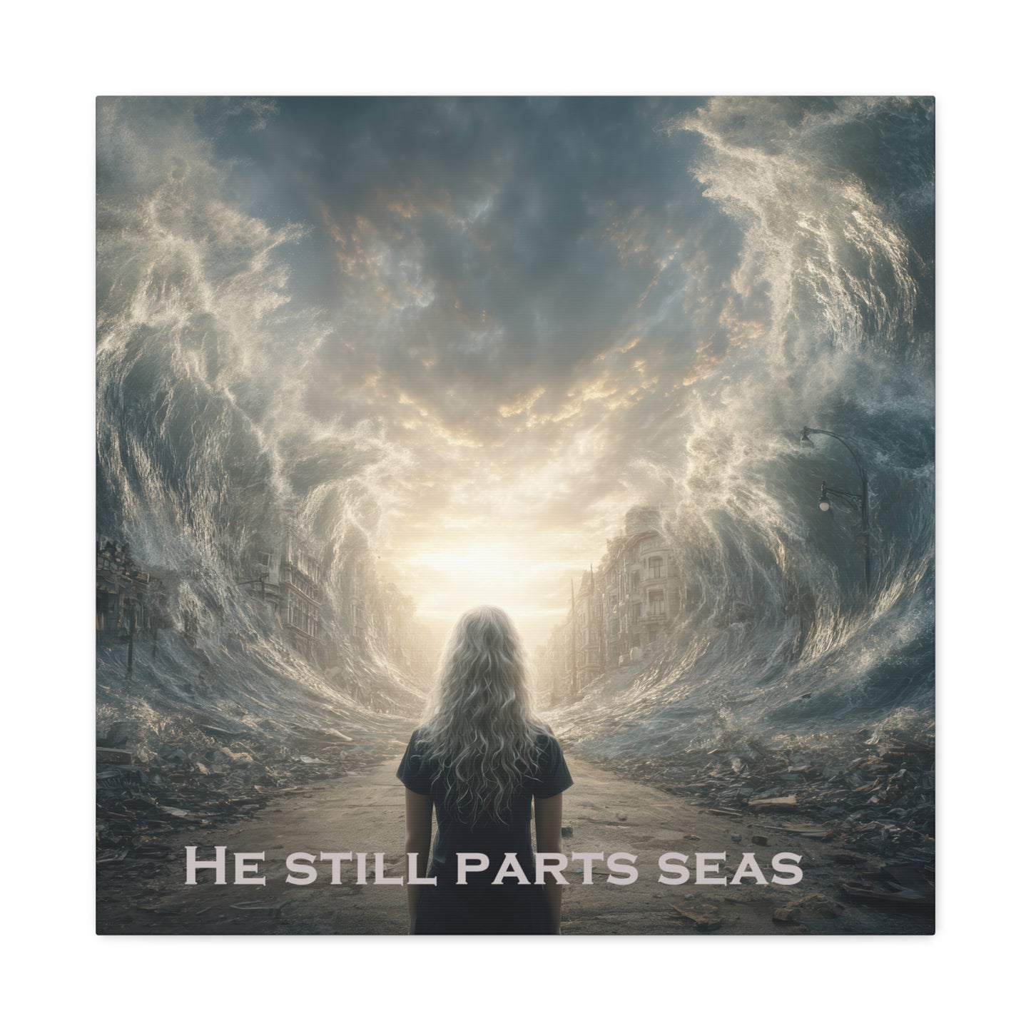 Moses Parting Red Sea Artwork - Canvas & Poster Print, Motivational Christian Art, Religious Decor, Spiritual Wall Art, Modern Christian Home Decor, Faith-Based Gift