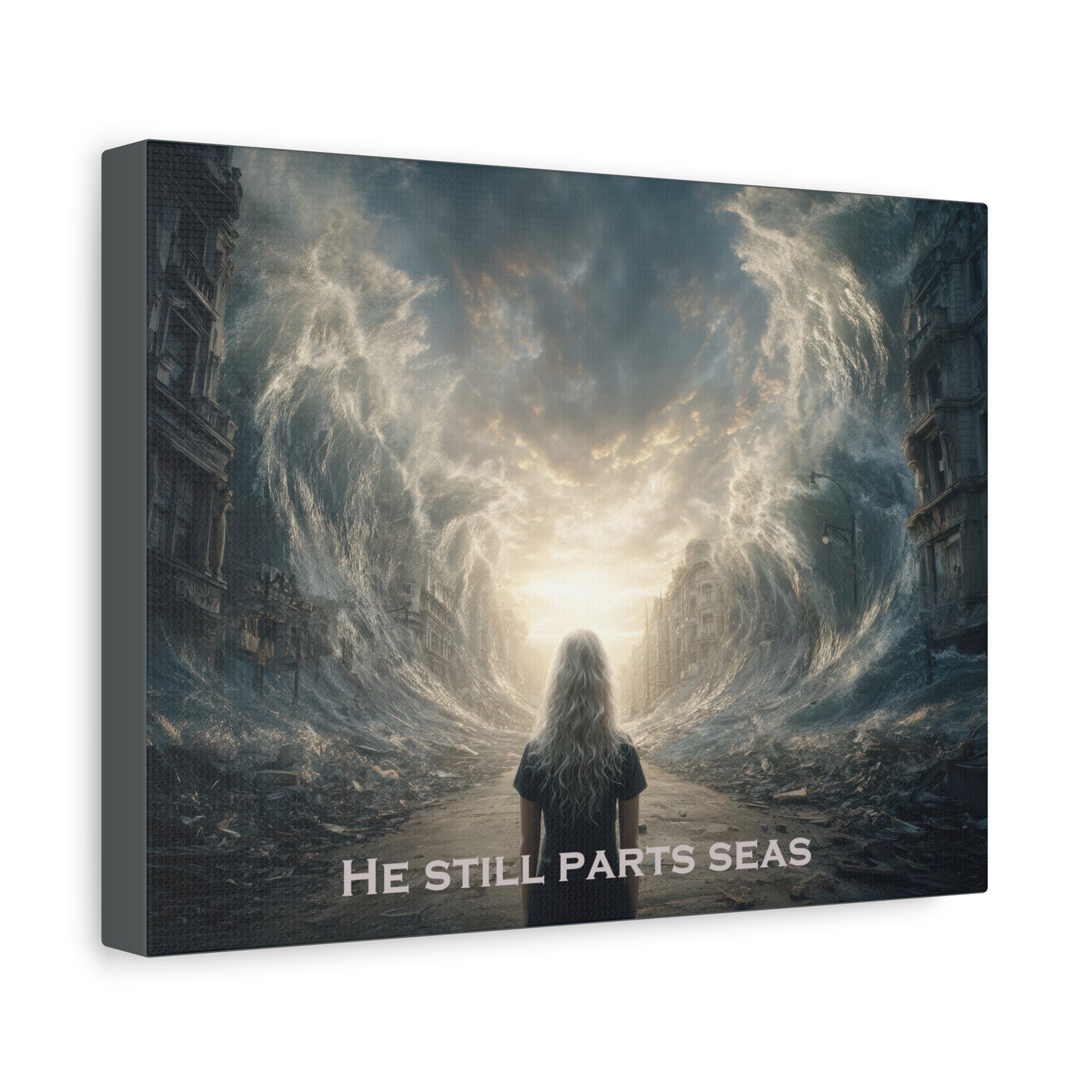 Moses Parting Red Sea Artwork - Canvas & Poster Print, Motivational Christian Art, Religious Decor, Spiritual Wall Art, Modern Christian Home Decor, Faith-Based Gift