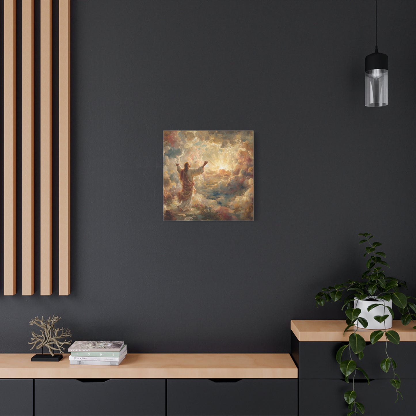 Jesus in Clouds Art - Canvas & Poster Print, Religious Decor, Christian Wall Art, Spiritual Home Decor, Faith-Based Gift Religious Gifts