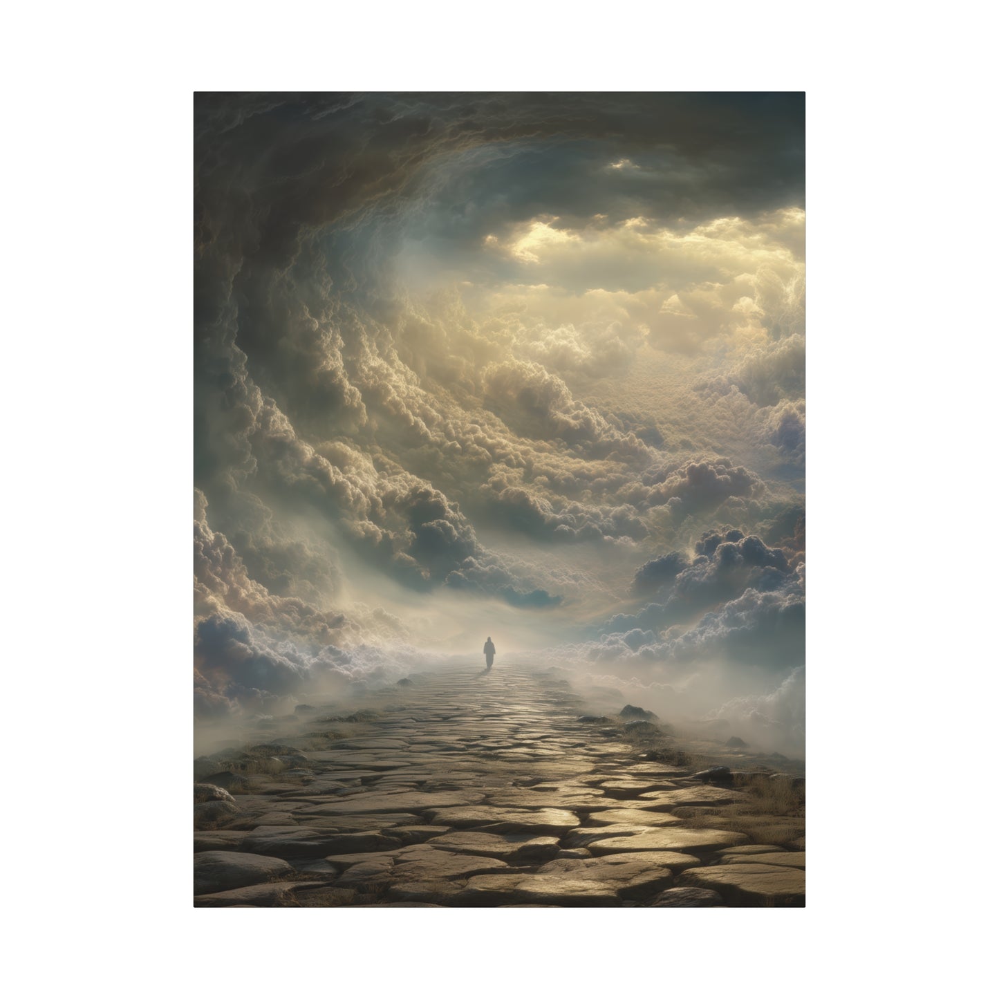 Sky and Pathway Artwork - Canvas & Poster Prints, Dreamy Landscape Canvas, Clouds Home Decor, Sky and Pathway Artwork