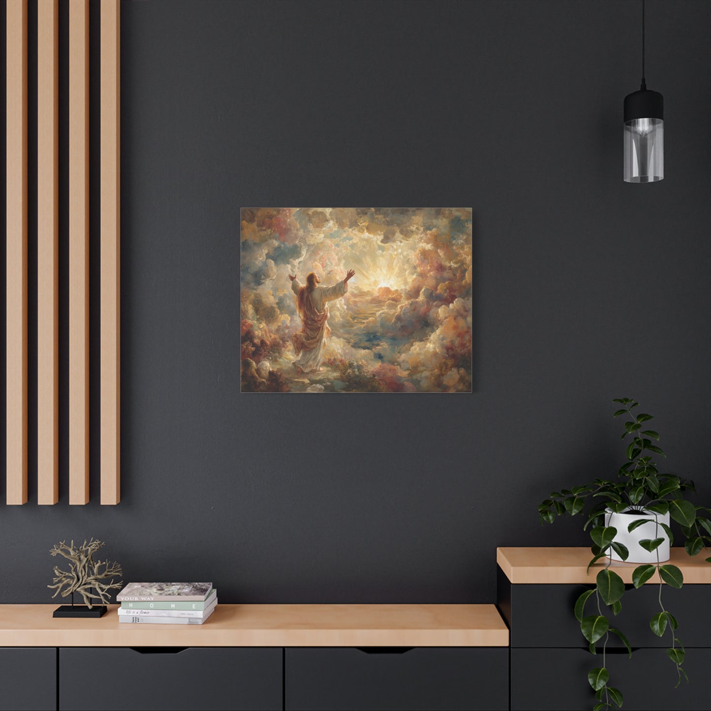Jesus in Clouds Art - Canvas & Poster Print, Religious Decor, Christian Wall Art, Spiritual Home Decor, Faith-Based Gift Religious Gifts
