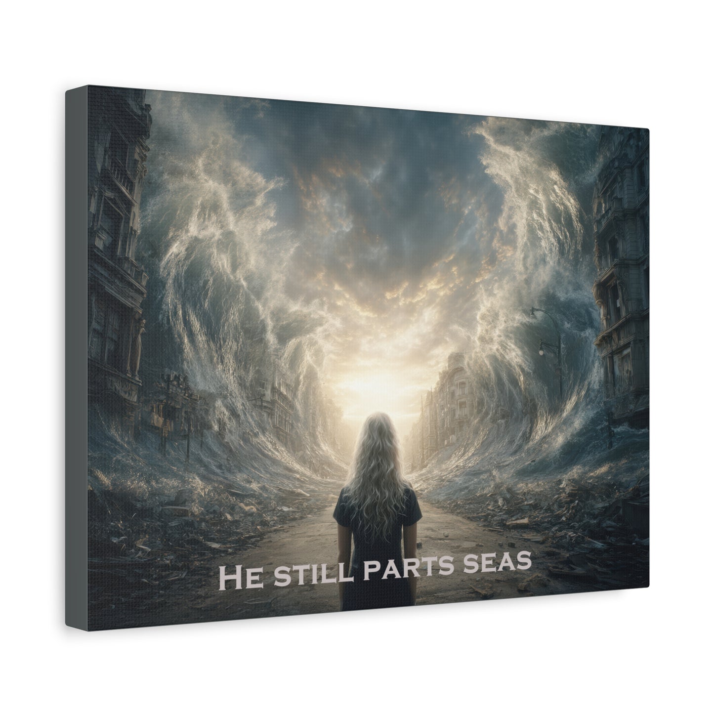 Moses Parting Red Sea Artwork - Canvas & Poster Print, Motivational Christian Art, Religious Decor, Spiritual Wall Art, Modern Christian Home Decor, Faith-Based Gift
