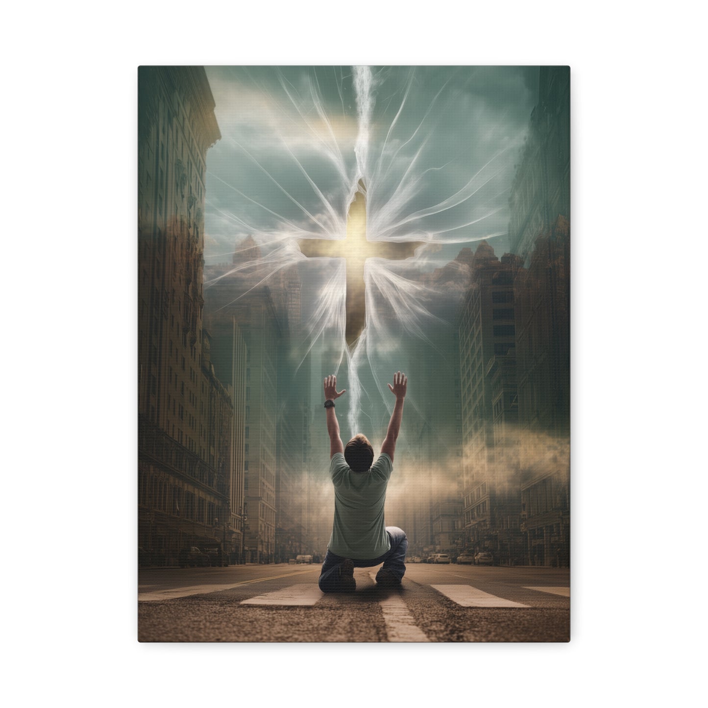 God Tore the Veil - Canvas & Poster Art, Jesus Cross Wall Art, Christian Decor, Spiritual Home Decor, Faith-Based Gift