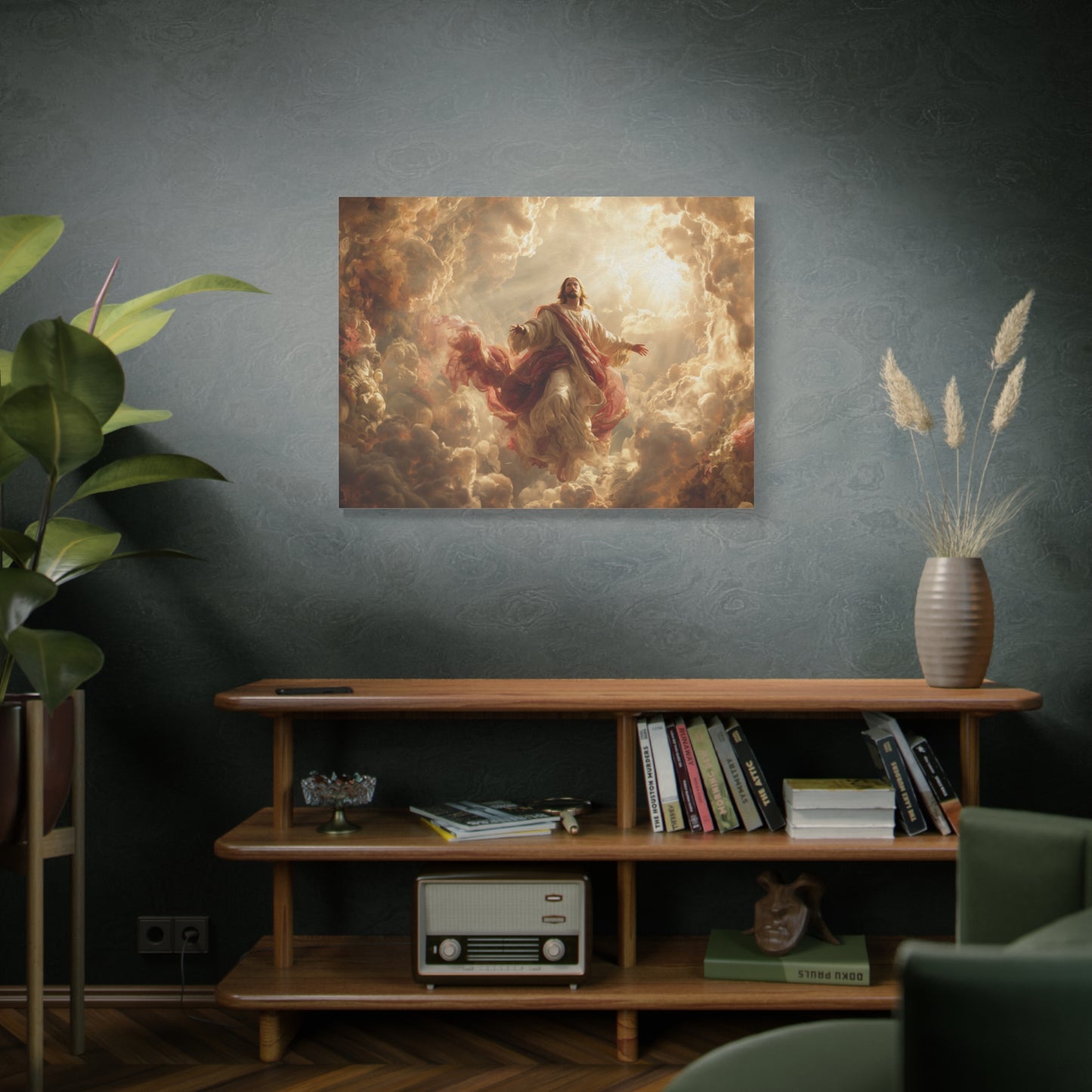Power of Jesus Heavenly Art - Canvas & Poster, Jesus Descends in Clouds, Spiritual Wall Decor, Religious Home Decor, Faith-Based Art