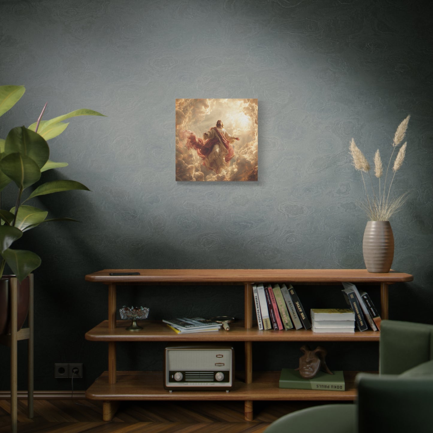 Power of Jesus Heavenly Art - Canvas & Poster, Jesus Descends in Clouds, Spiritual Wall Decor, Religious Home Decor, Faith-Based Art
