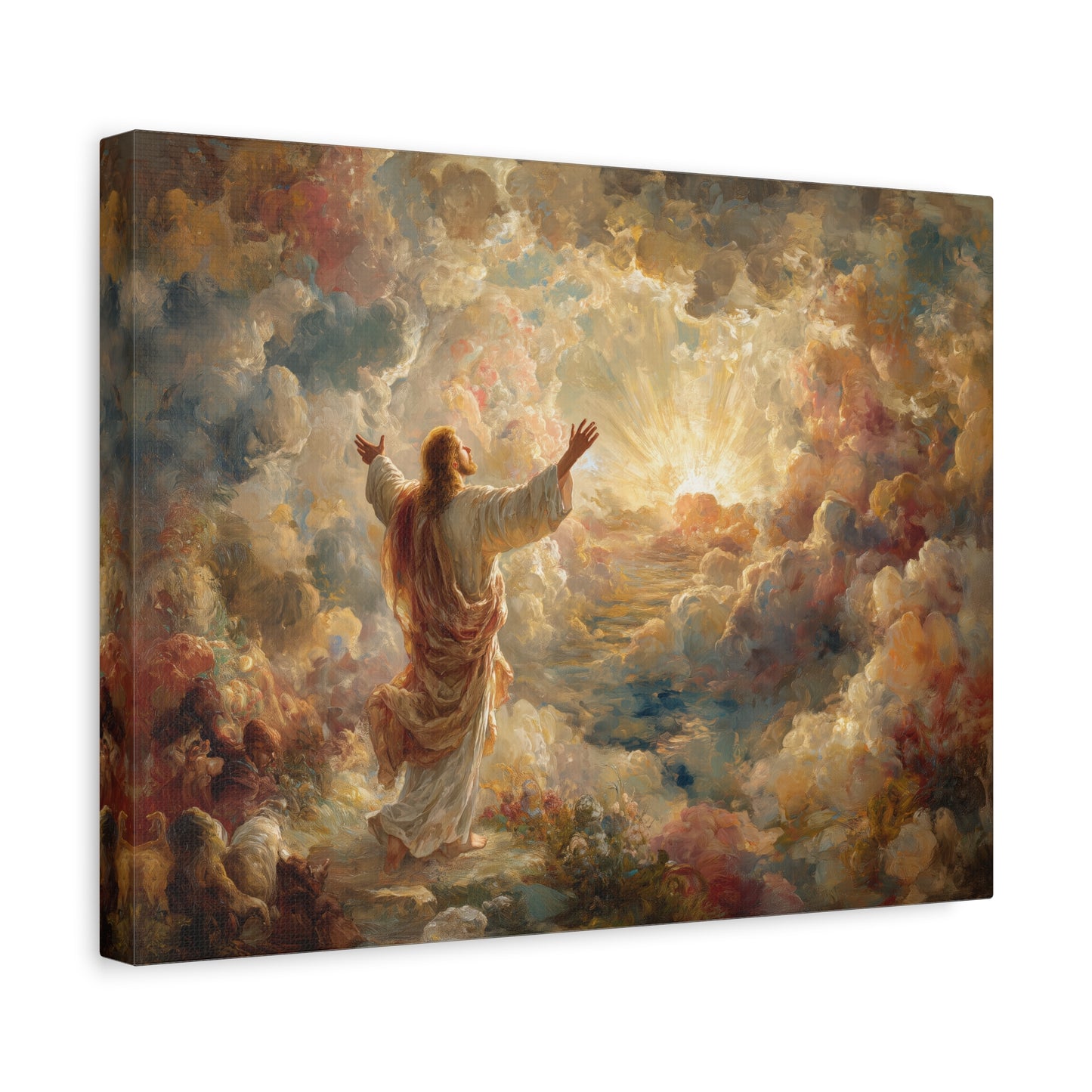 Jesus in Clouds Art - Canvas & Poster Print, Religious Decor, Christian Wall Art, Spiritual Home Decor, Faith-Based Gift Religious Gifts