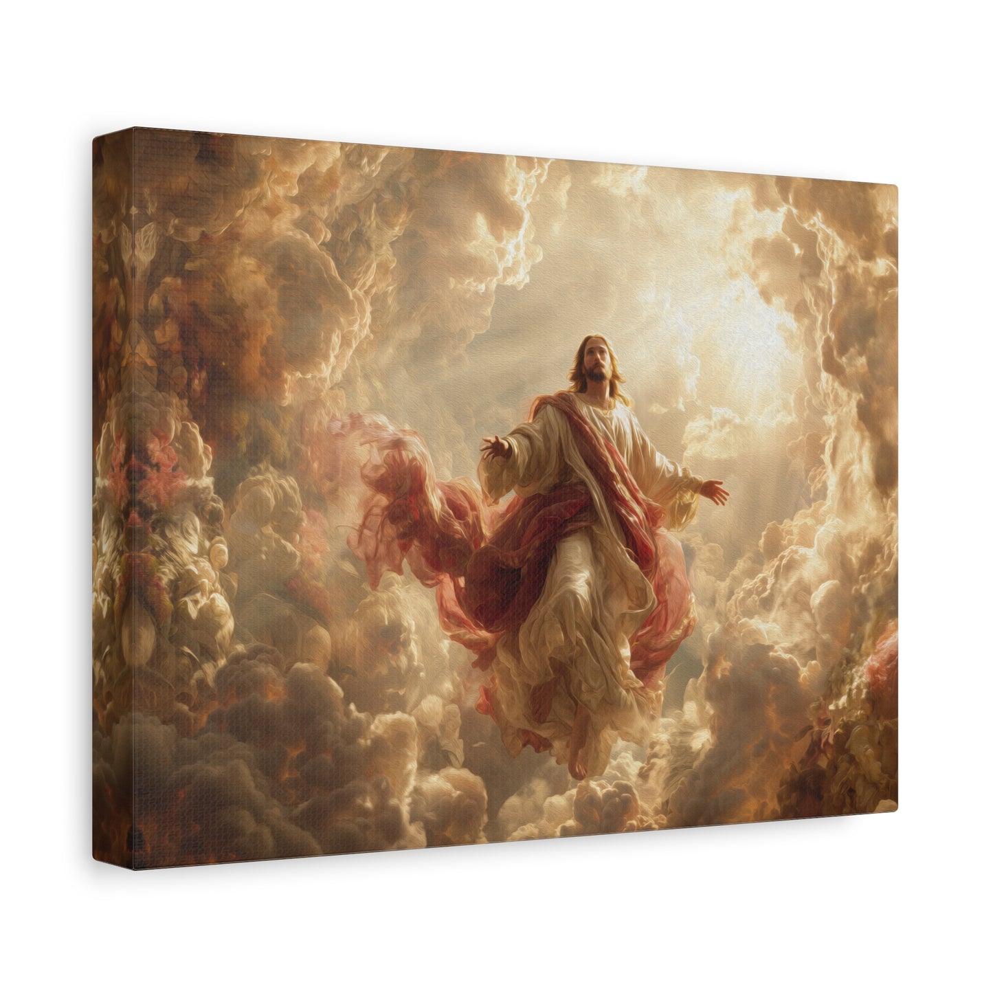Power of Jesus Heavenly Art - Canvas & Poster, Jesus Descends in Clouds, Spiritual Wall Decor, Religious Home Decor, Faith-Based Art
