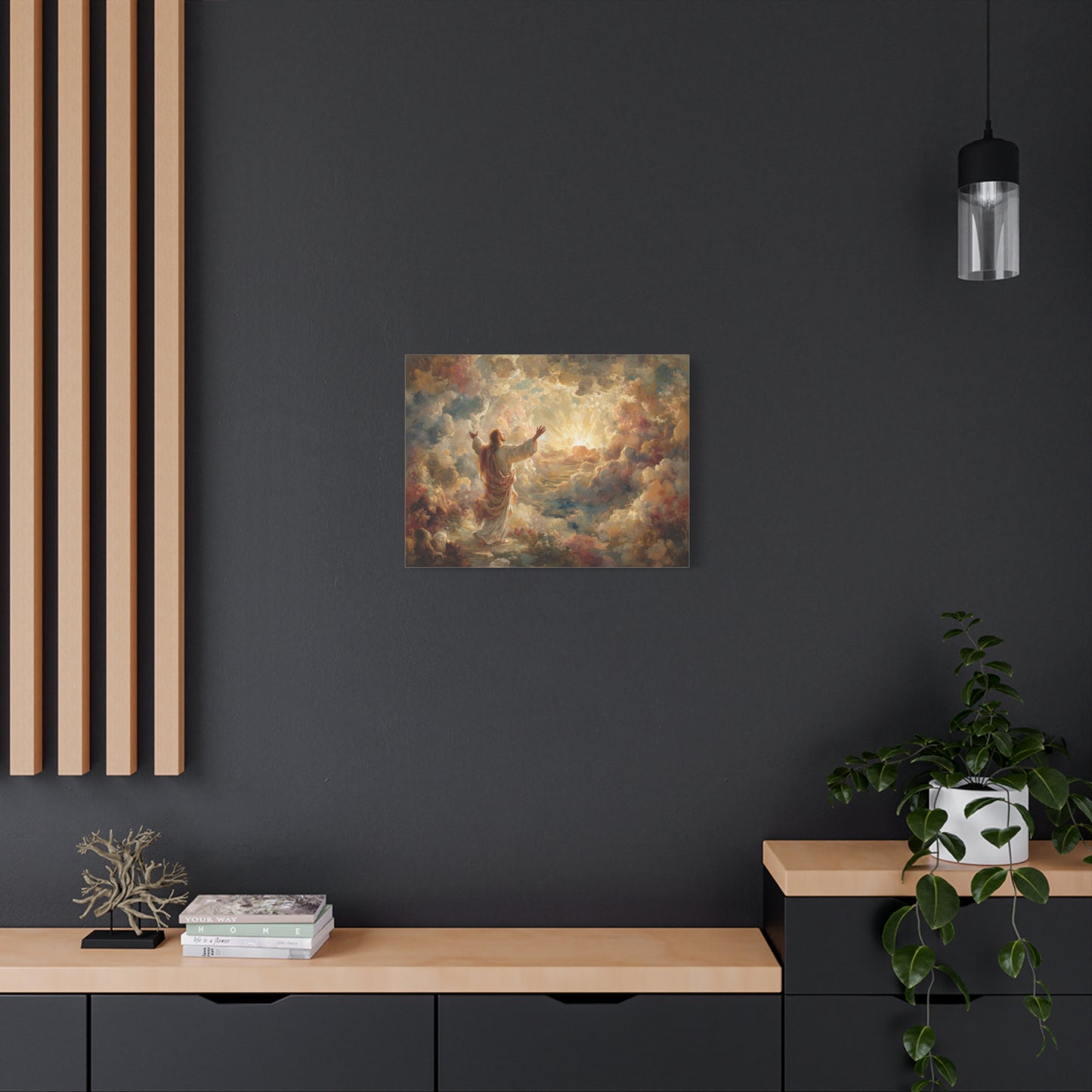 Jesus in Clouds Art - Canvas & Poster Print, Religious Decor, Christian Wall Art, Spiritual Home Decor, Faith-Based Gift Religious Gifts