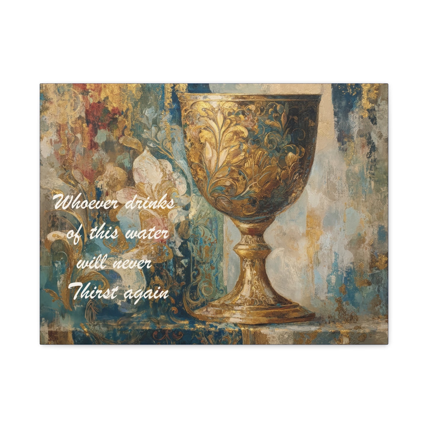 Bible Quote Art Print- Canvas and Poster, Jesus Chalice, Spiritual Home Decor, Faith-based artwork, Christian gift