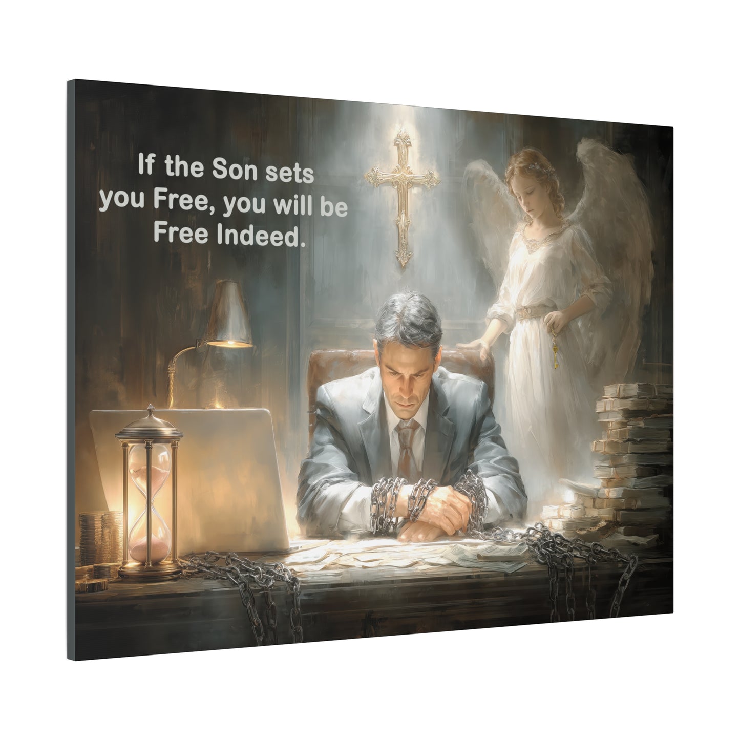 Jesus Cross Art - Canvas & Poster, Religious Decor, Spiritual Wall Art, Christian Home Decor, Religious Quote, Faith-Based Gift