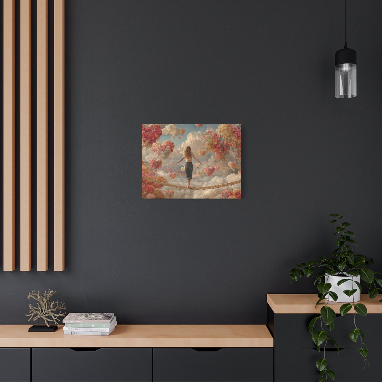 Heart-themed Artwork - Canvas & Poster Prints, Dreamy Heart Cloud Landscape, Whimsical Nursery Decor, Kids Room Wall Art, Girls' Room Art, Baby Girl Gift