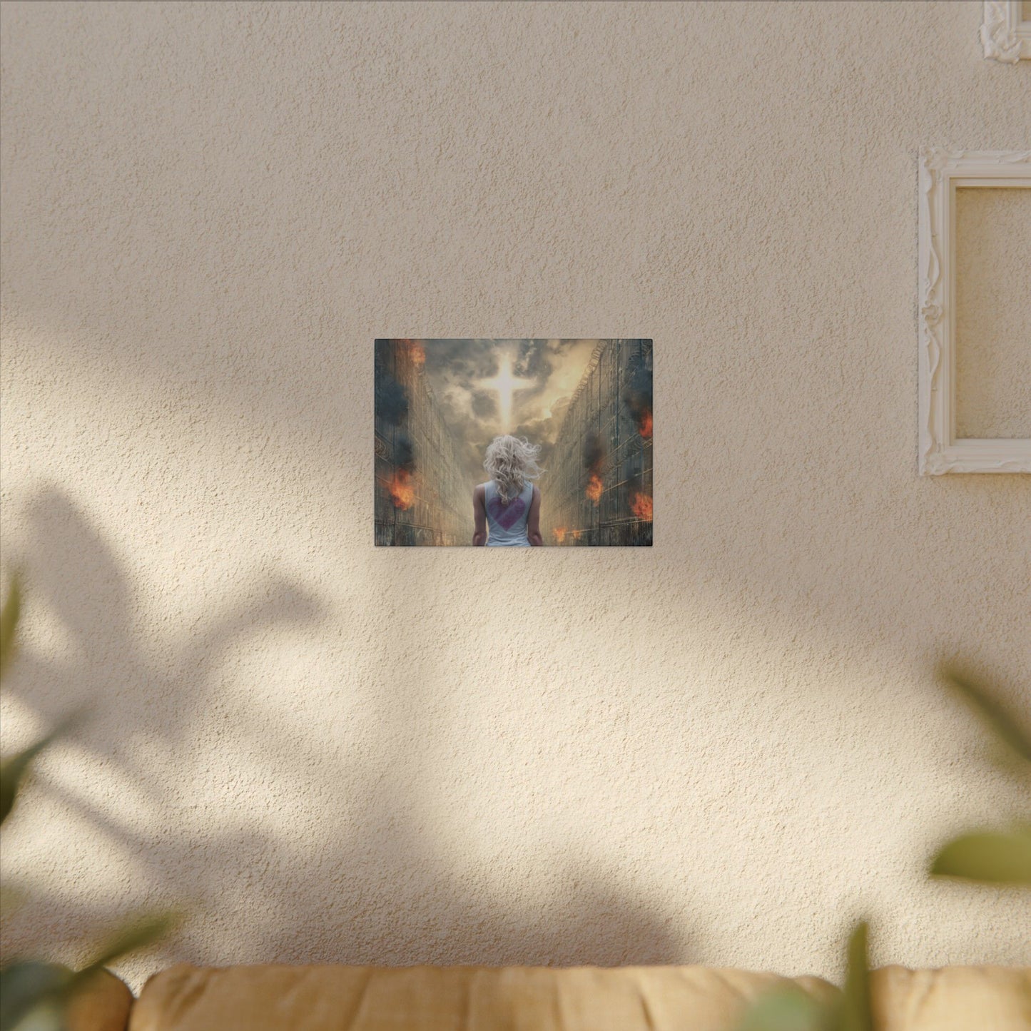 Walking through Hell for Love - Wall Art -Canvas and Poster Print, Christian Home Decor, Christian Art, Spiritual Gift, Modern Artwork