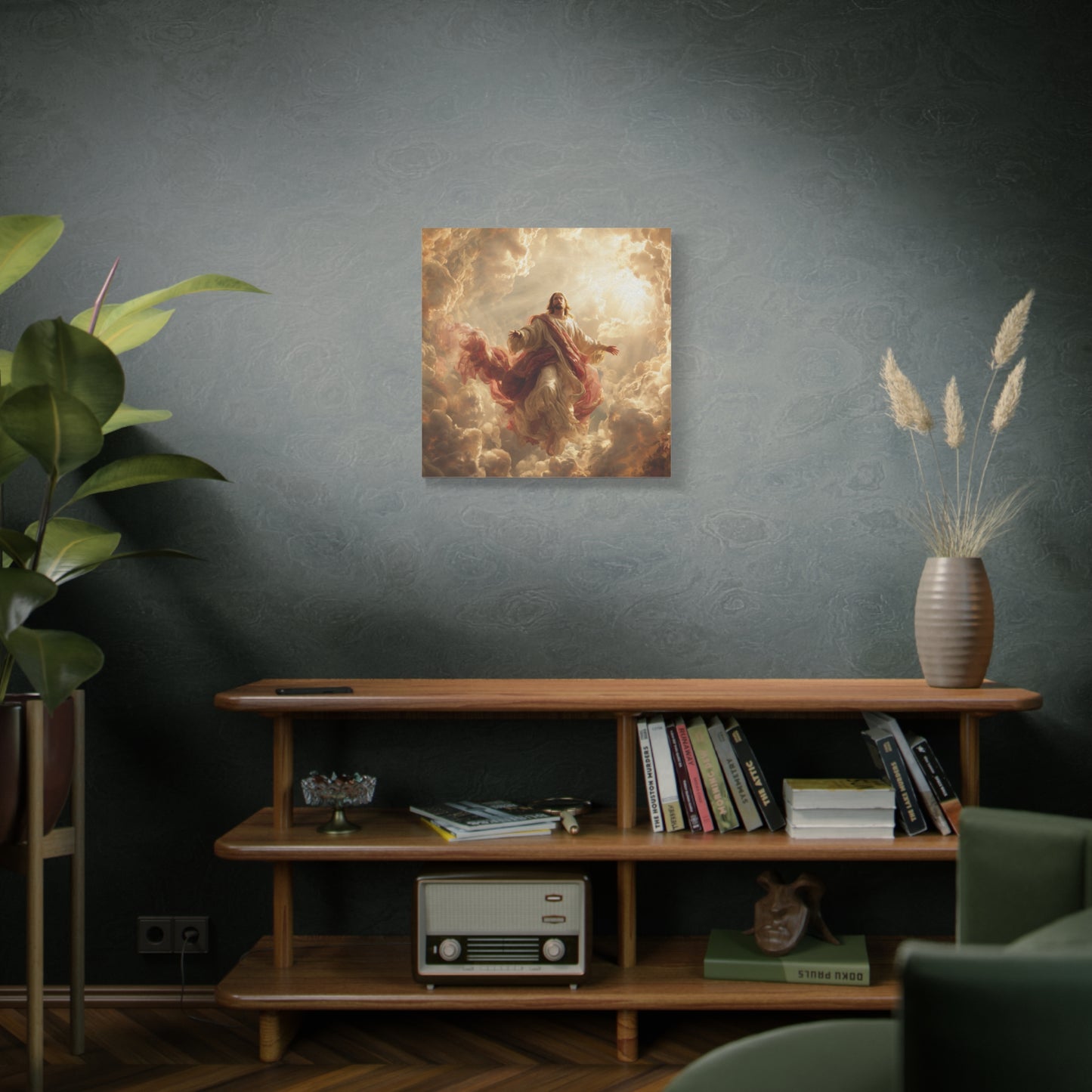 Power of Jesus Heavenly Art - Canvas & Poster, Jesus Descends in Clouds, Spiritual Wall Decor, Religious Home Decor, Faith-Based Art