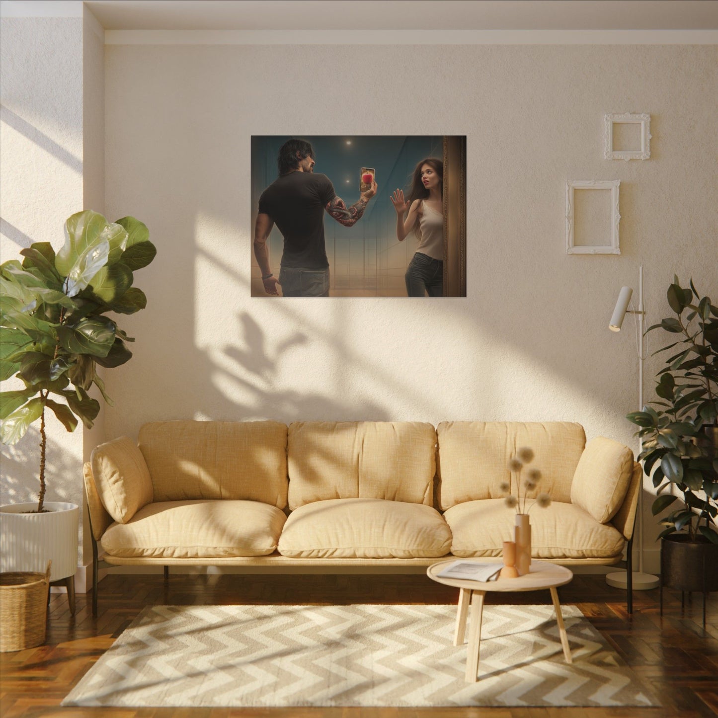 Adam and Eve Art- Canvas & Poster Print, Temptation Wall Art, Christian Wall Art Print, Spiritual Home Decor, Modern Art, Unique Christian Gift