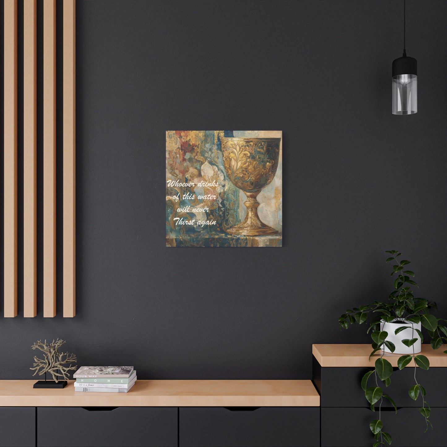 Bible Quote Art Print- Canvas and Poster, Jesus Chalice, Spiritual Home Decor, Faith-based artwork, Christian gift