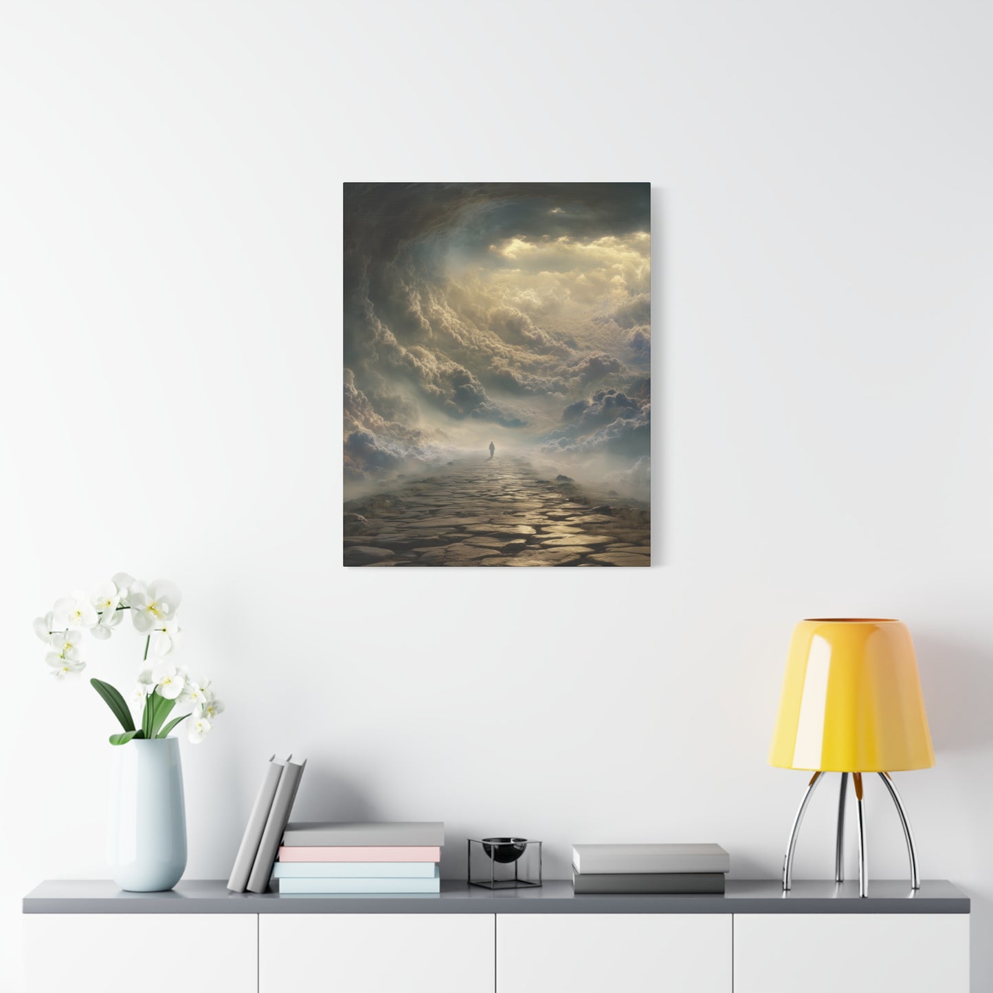 Sky and Pathway Artwork - Canvas & Poster Prints, Dreamy Landscape Canvas, Clouds Home Decor, Sky and Pathway Artwork
