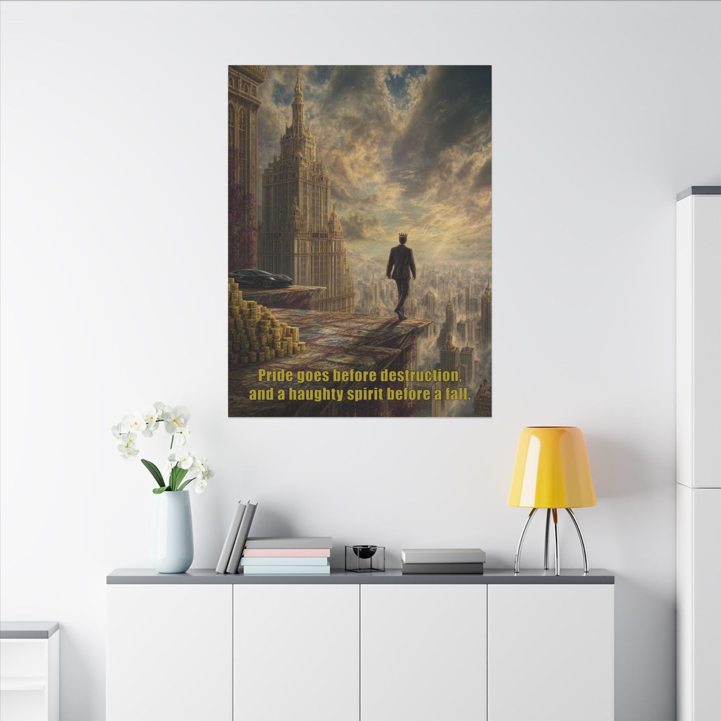 Pride Comes Before the Fall - Canvas and Poster Print, Bible Quote Art, Christian Wall Decor, Spiritual Decor