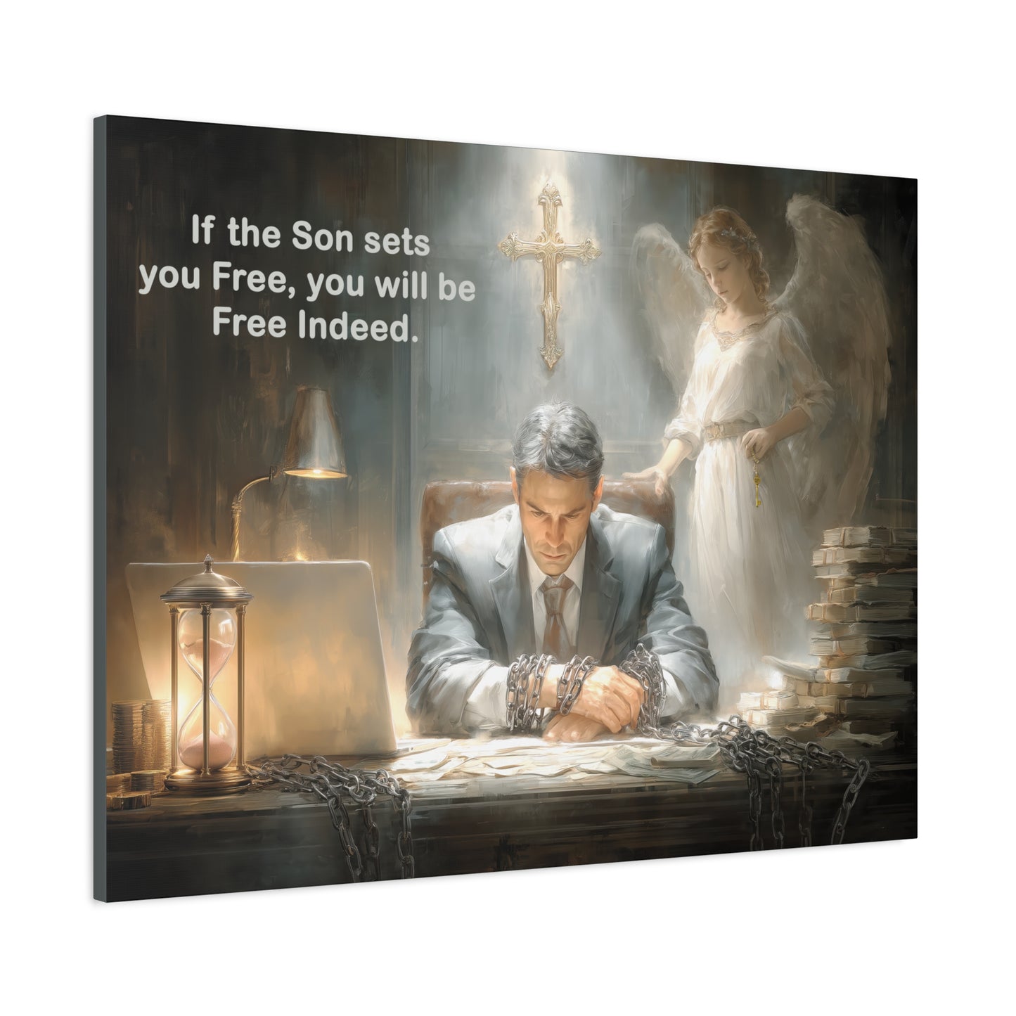 Jesus Cross Art - Canvas & Poster, Religious Decor, Spiritual Wall Art, Christian Home Decor, Religious Quote, Faith-Based Gift