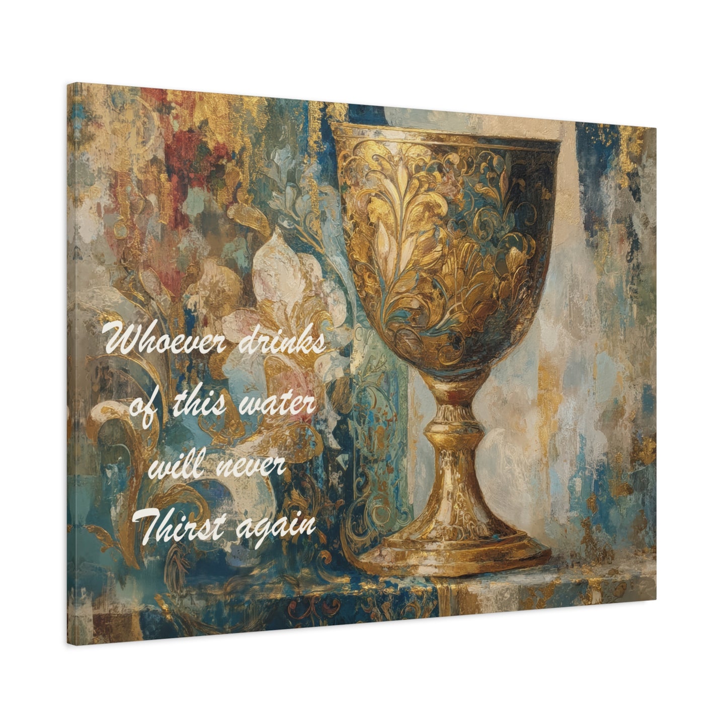 Bible Quote Art Print- Canvas and Poster, Jesus Chalice, Spiritual Home Decor, Faith-based artwork, Christian gift