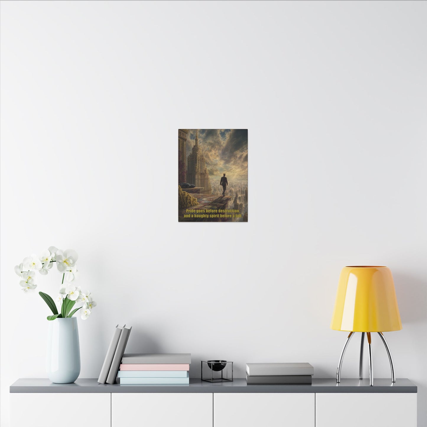 Pride Comes Before the Fall - Canvas and Poster Print, Bible Quote Art, Christian Wall Decor, Spiritual Decor