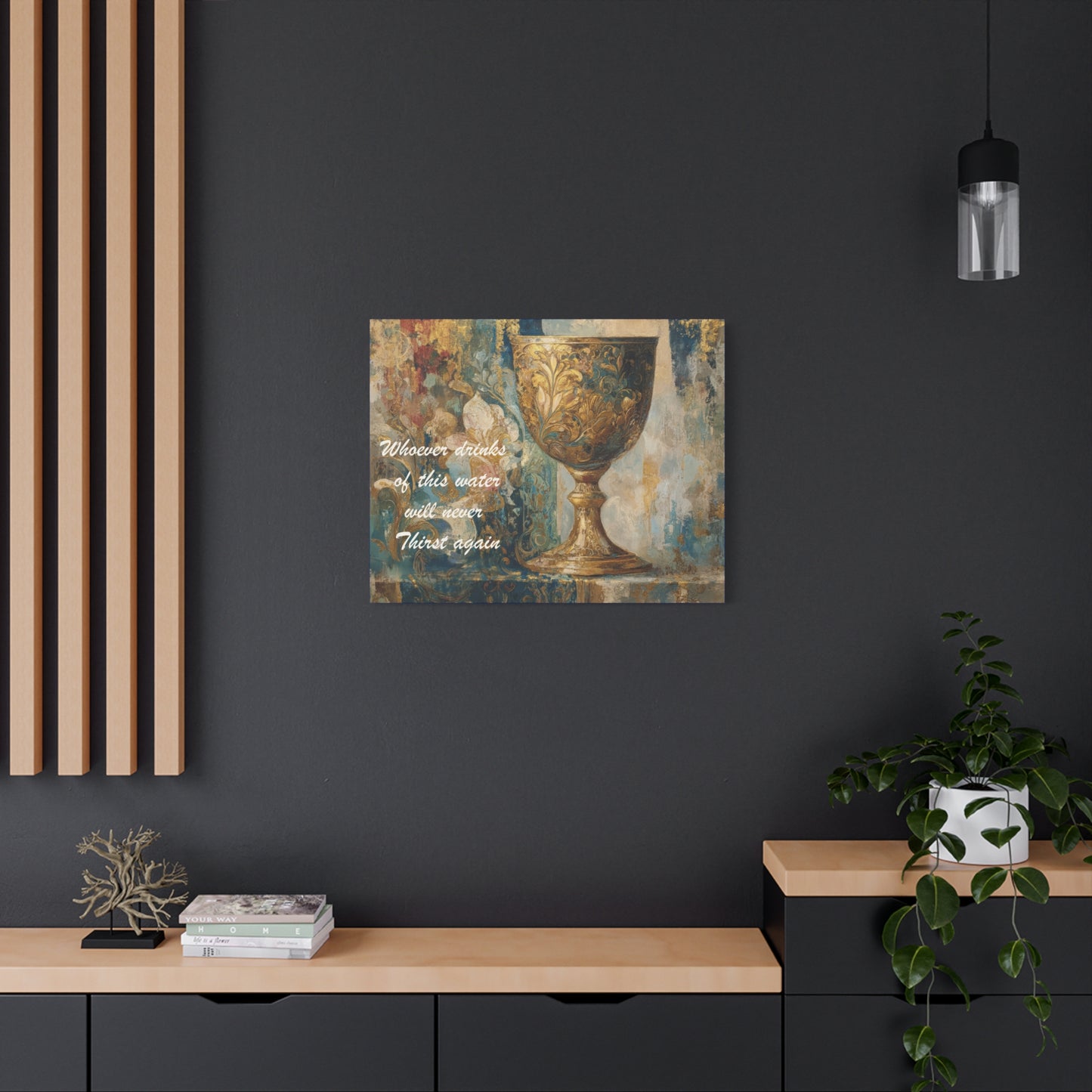 Bible Quote Art Print- Canvas and Poster, Jesus Chalice, Spiritual Home Decor, Faith-based artwork, Christian gift