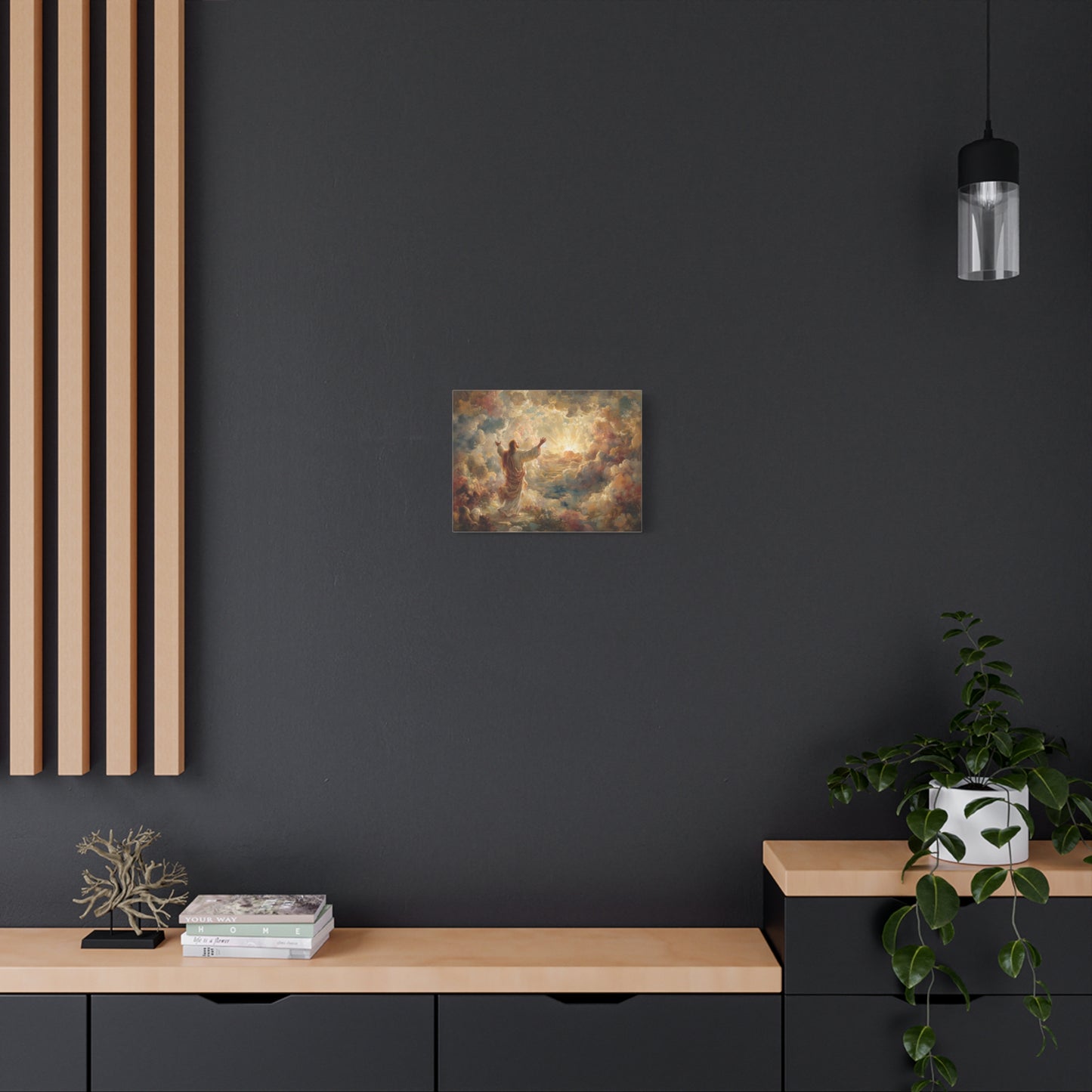 Jesus in Clouds Art - Canvas & Poster Print, Religious Decor, Christian Wall Art, Spiritual Home Decor, Faith-Based Gift Religious Gifts
