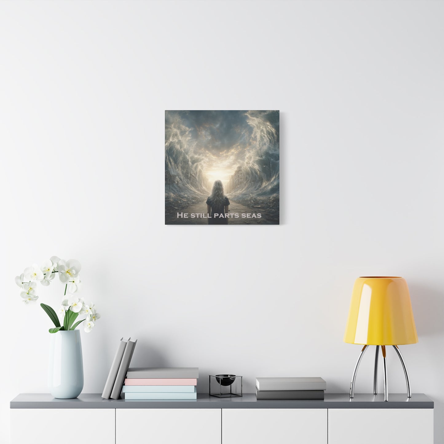 Moses Parting Red Sea Artwork - Canvas & Poster Print, Motivational Christian Art, Religious Decor, Spiritual Wall Art, Modern Christian Home Decor, Faith-Based Gift