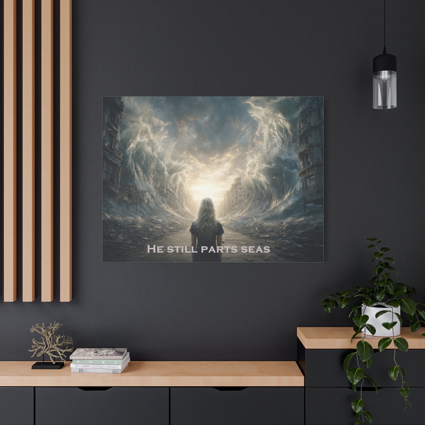 Moses Parting Red Sea Artwork - Canvas & Poster Print, Motivational Christian Art, Religious Decor, Spiritual Wall Art, Modern Christian Home Decor, Faith-Based Gift