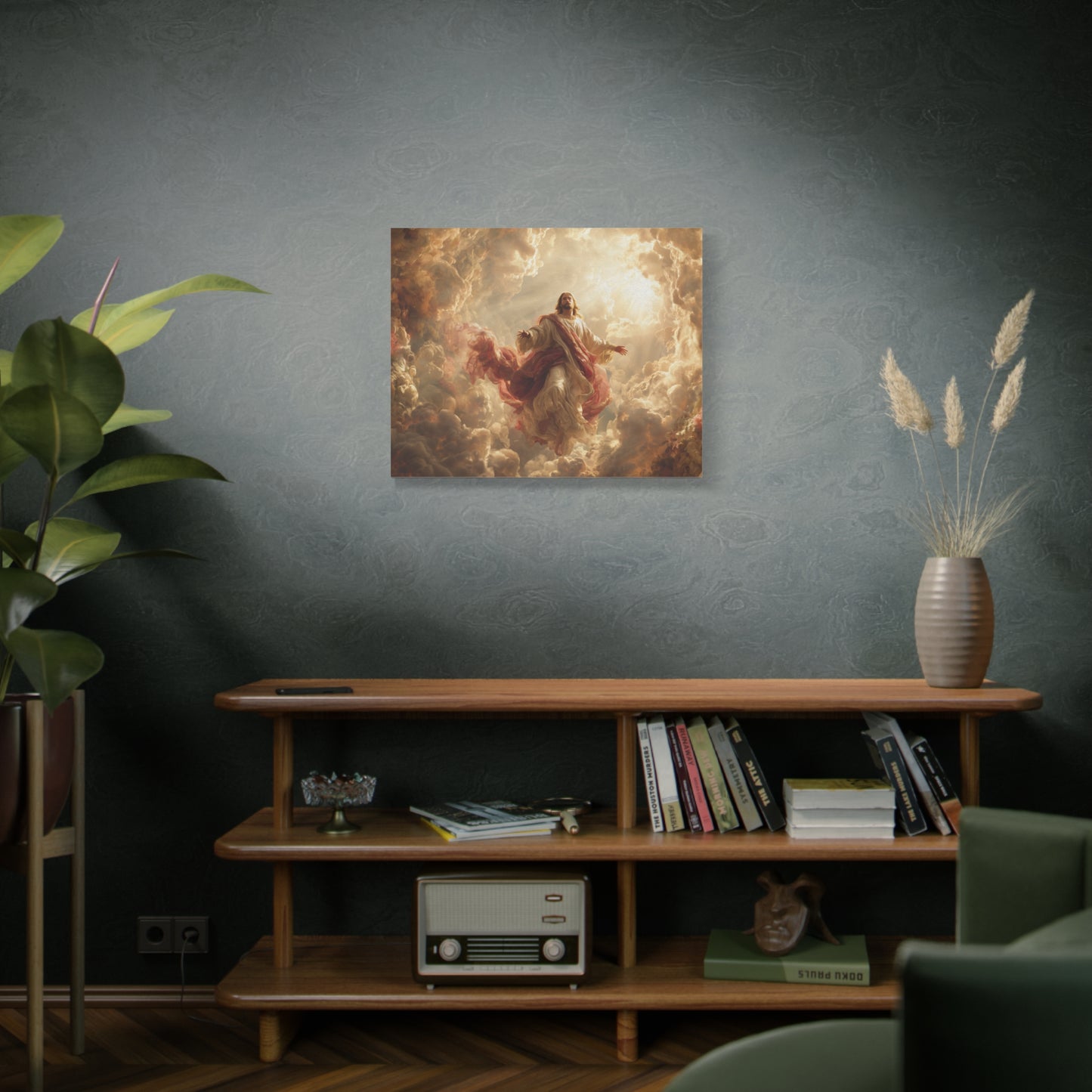 Power of Jesus Heavenly Art - Canvas & Poster, Jesus Descends in Clouds, Spiritual Wall Decor, Religious Home Decor, Faith-Based Art