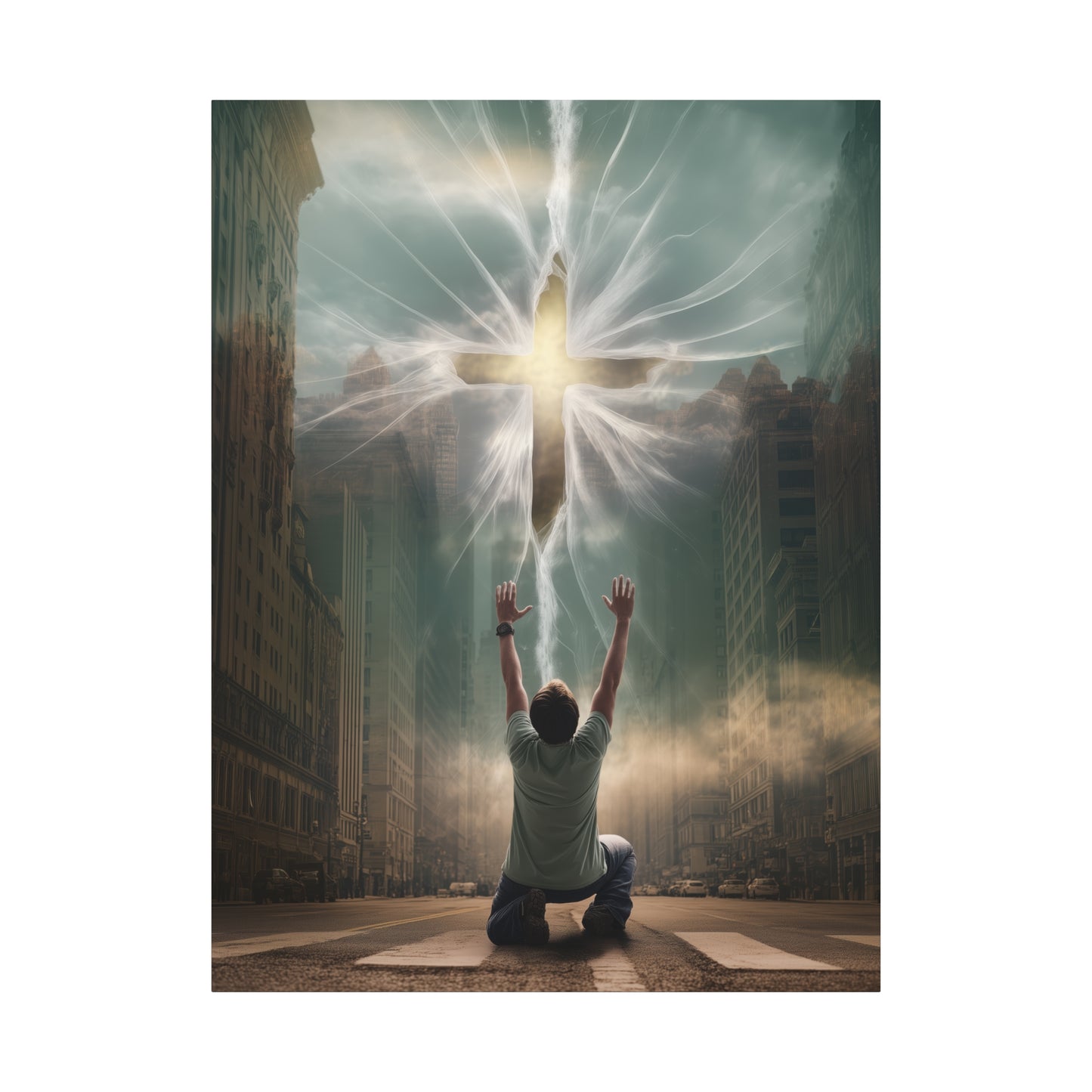 God Tore the Veil - Canvas & Poster Art, Jesus Cross Wall Art, Christian Decor, Spiritual Home Decor, Faith-Based Gift