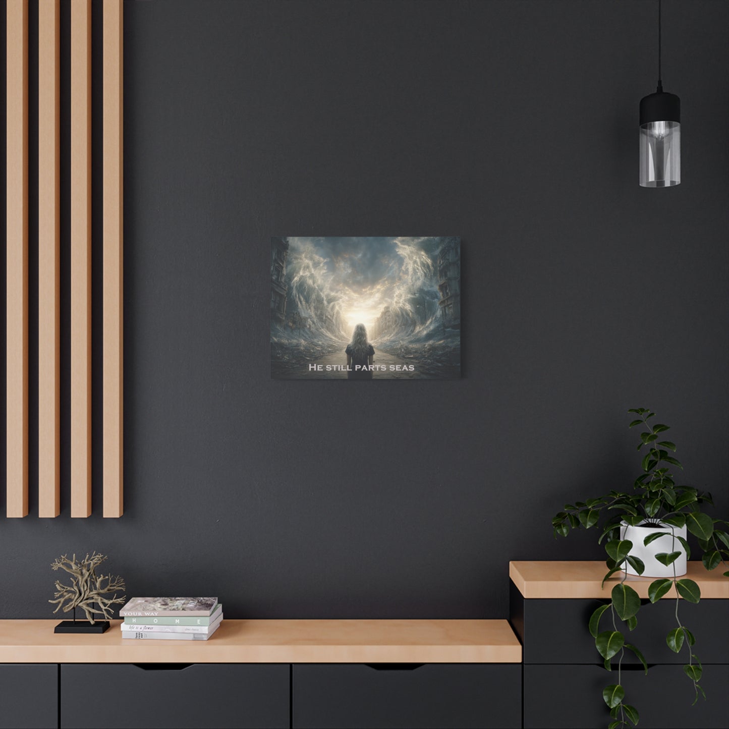 Moses Parting Red Sea Artwork - Canvas & Poster Print, Motivational Christian Art, Religious Decor, Spiritual Wall Art, Modern Christian Home Decor, Faith-Based Gift