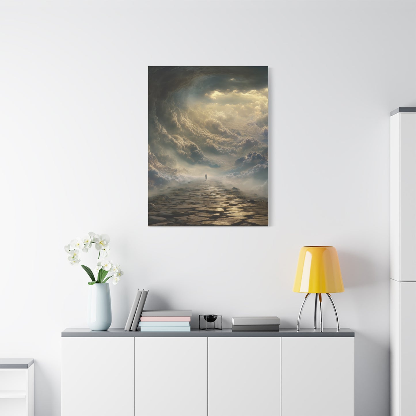 Sky and Pathway Artwork - Canvas & Poster Prints, Dreamy Landscape Canvas, Clouds Home Decor, Sky and Pathway Artwork