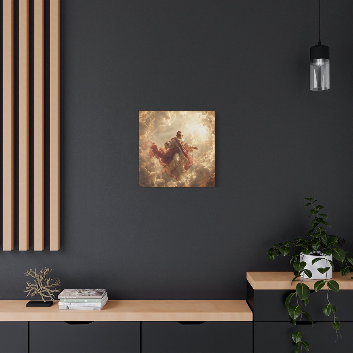 Power of Jesus Heavenly Art - Canvas & Poster, Jesus Descends in Clouds, Spiritual Wall Decor, Religious Home Decor, Faith-Based Art