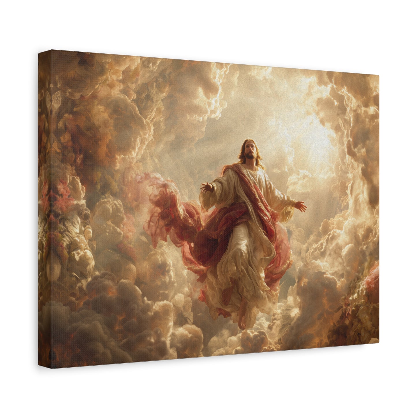 Power of Jesus Heavenly Art - Canvas & Poster, Jesus Descends in Clouds, Spiritual Wall Decor, Religious Home Decor, Faith-Based Art