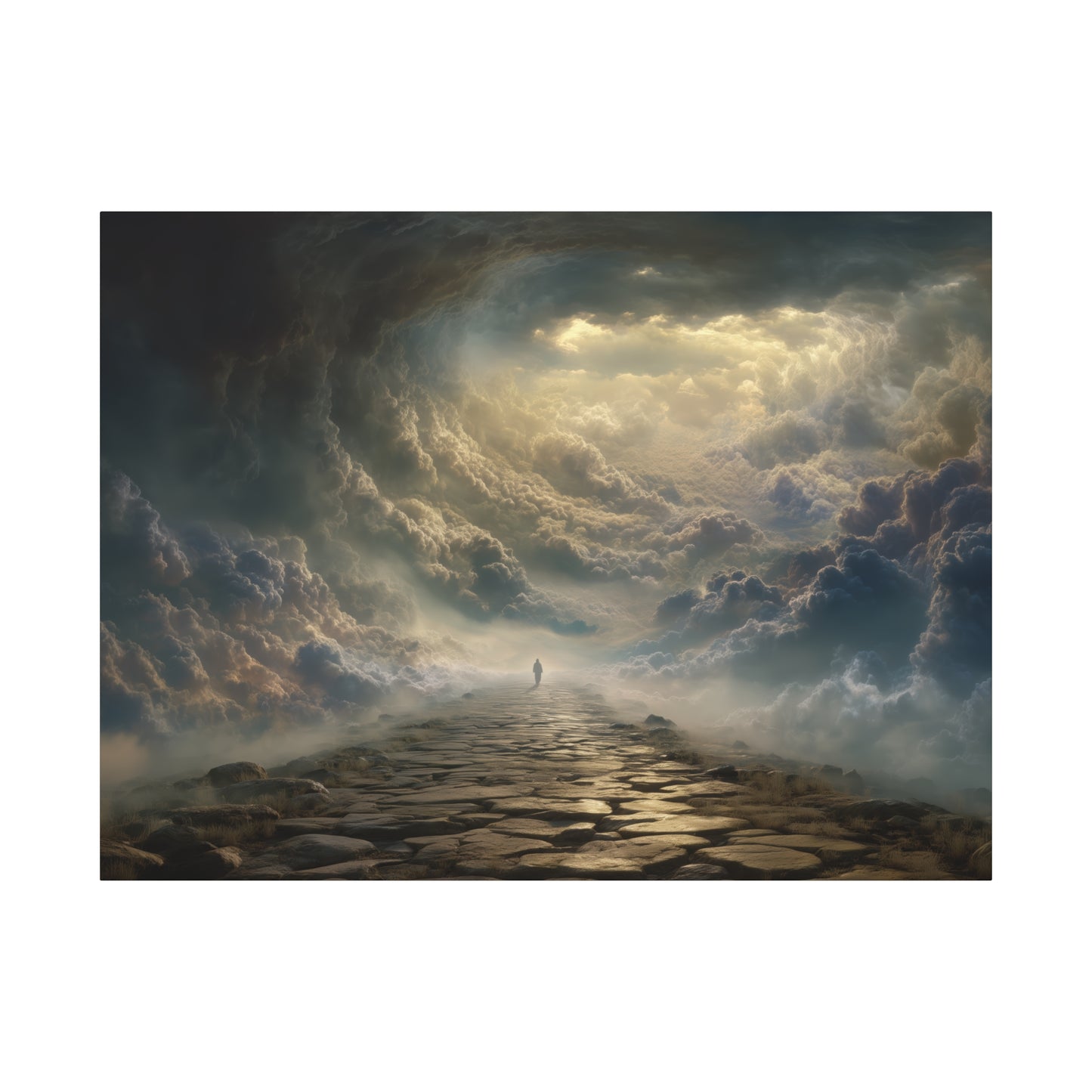 Sky and Pathway Artwork - Canvas & Poster Prints, Dreamy Landscape Canvas, Clouds Home Decor, Sky and Pathway Artwork