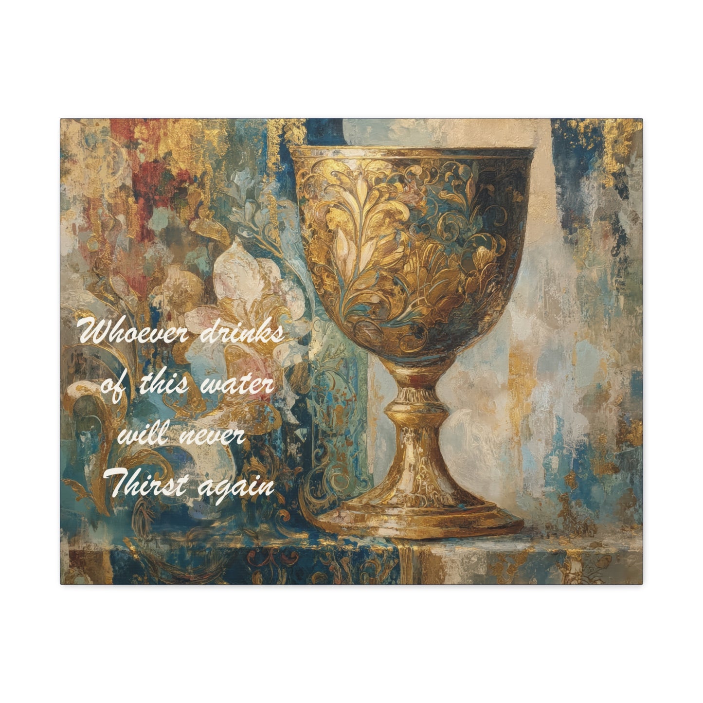 Bible Quote Art Print- Canvas and Poster, Jesus Chalice, Spiritual Home Decor, Faith-based artwork, Christian gift